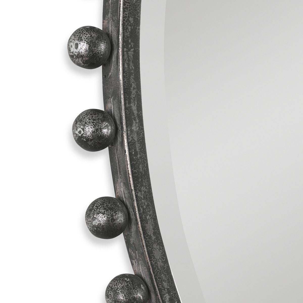 Taza Round Mirror, Distressed Black – Mirrors by Uttermost | Sutter & Vale