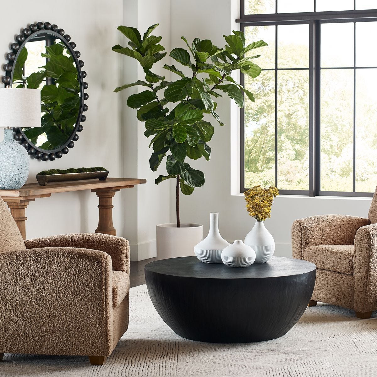Cyra Round Mirror, Black – Mirrors by Uttermost | Sutter & Vale