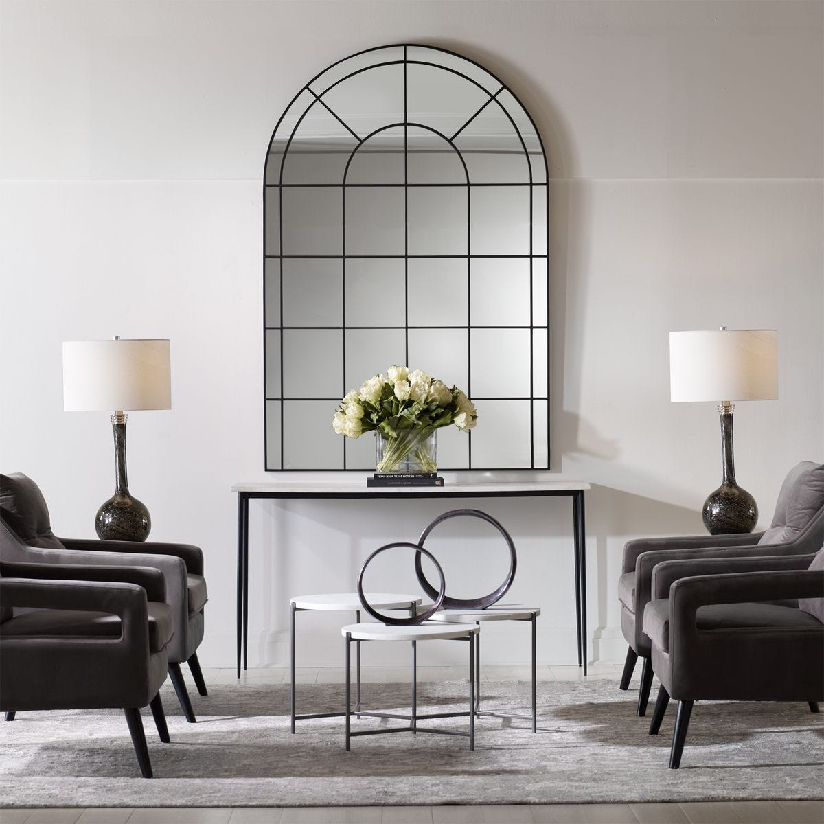 Grantola Arch Mirror, Black – Mirrors by Uttermost | Sutter & Vale