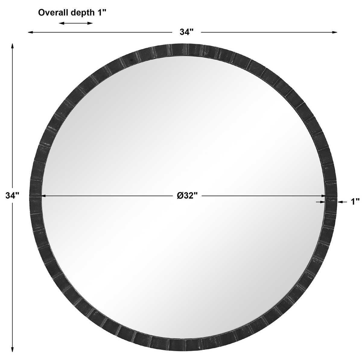 Dandridge Round Mirror, Black – Mirrors by Uttermost | Sutter & Vale