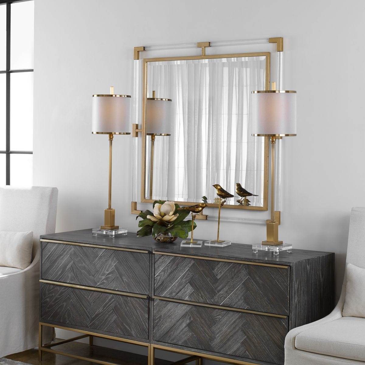 Balkan Square Mirror, Gold – Mirrors by Uttermost | Sutter & Vale
