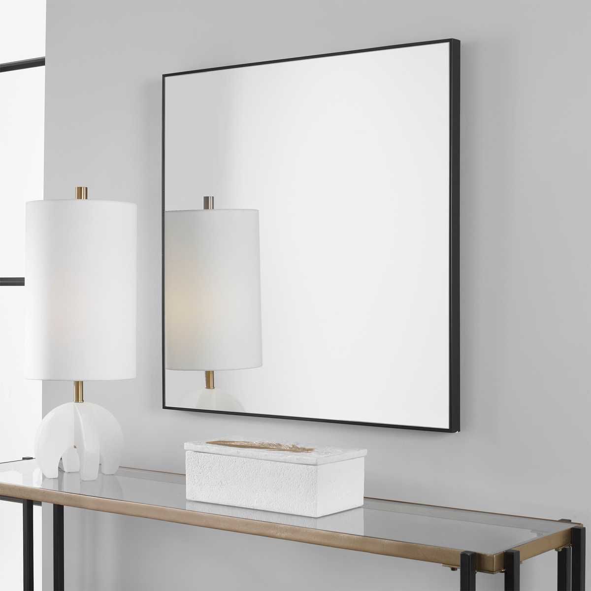 Alexo Square Mirror, Black – Mirrors by Uttermost | Sutter & Vale