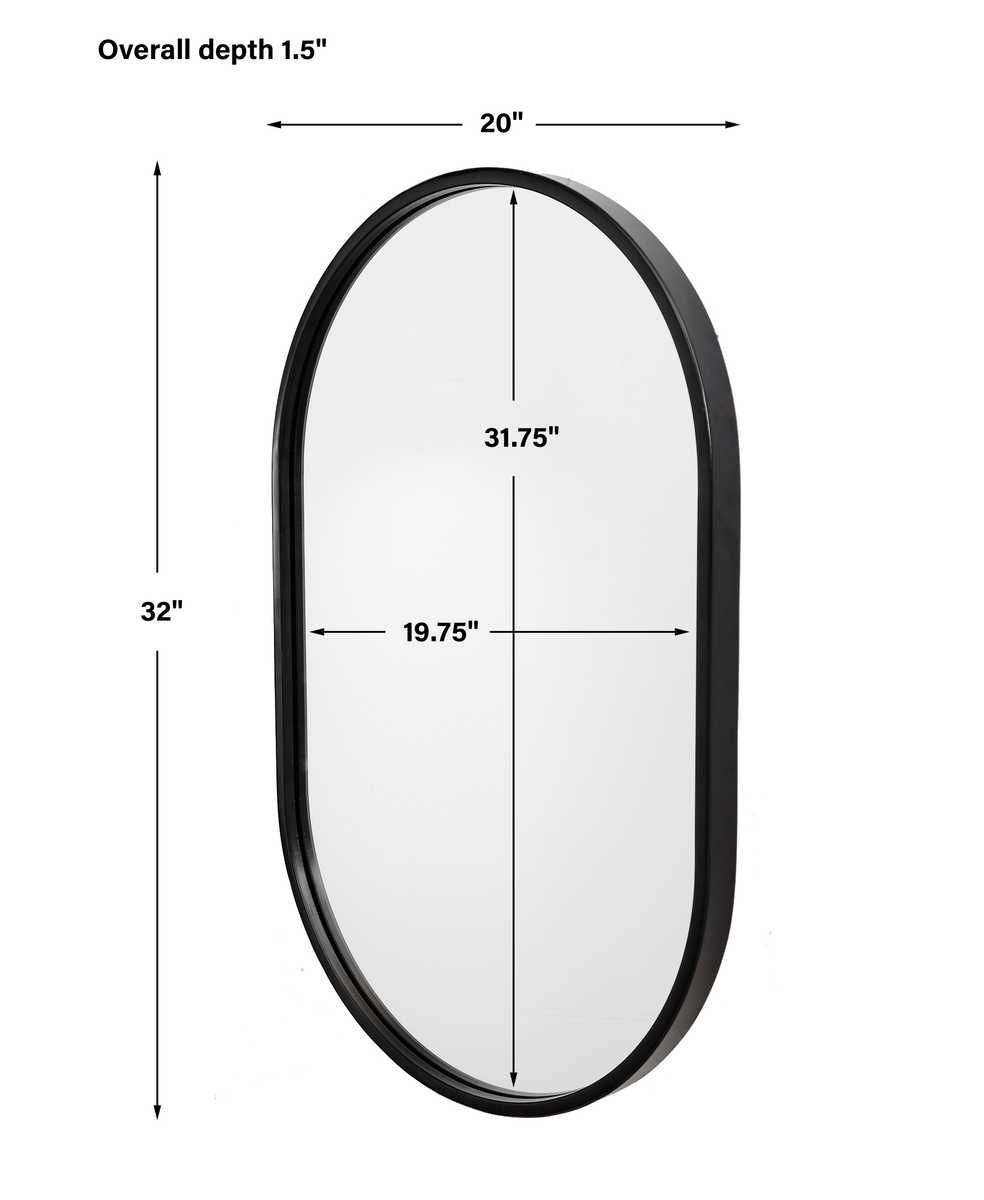 Varina Oval Mirror, Black – Mirrors by Uttermost | Sutter & Vale