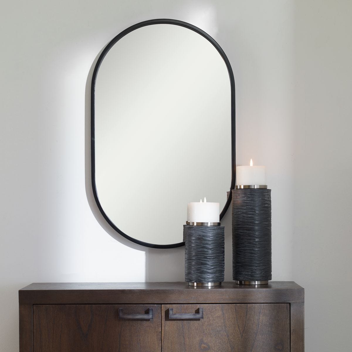 Varina Oval Mirror, Black – Mirrors by Uttermost | Sutter & Vale