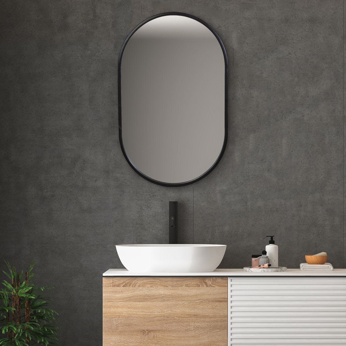 Varina Oval Mirror, Black – Mirrors by Uttermost | Sutter & Vale