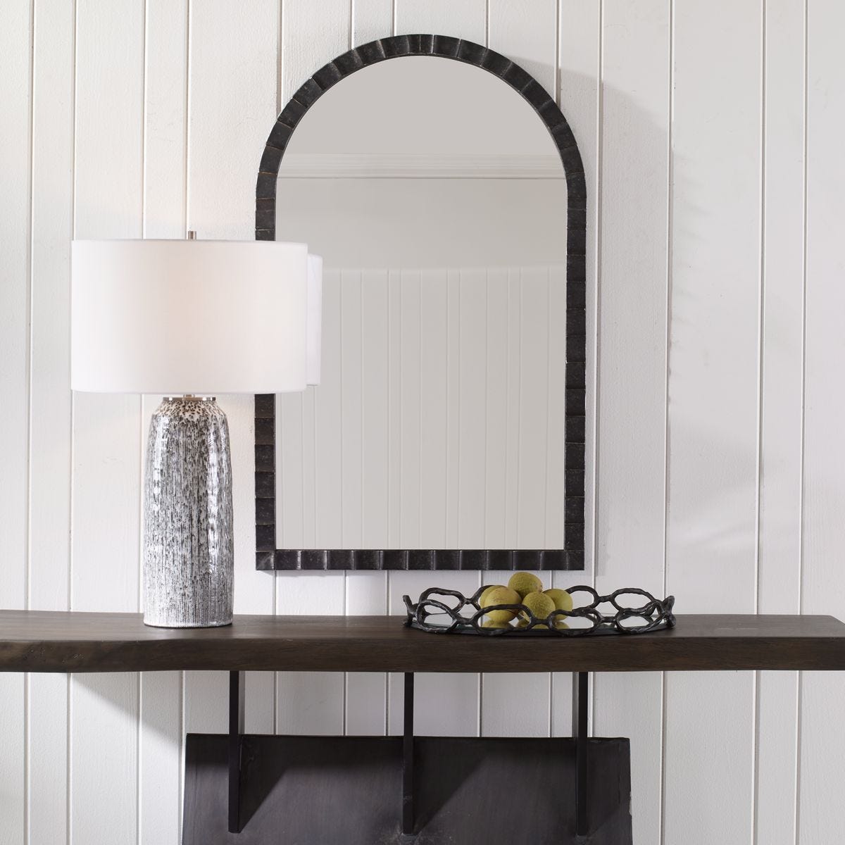 Dandridge Arch Mirror, Black – Mirrors by Uttermost | Sutter & Vale