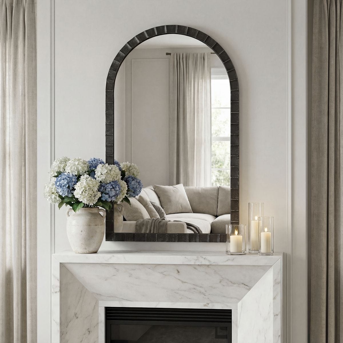 Dandridge Arch Mirror, Black – Mirrors by Uttermost | Sutter & Vale