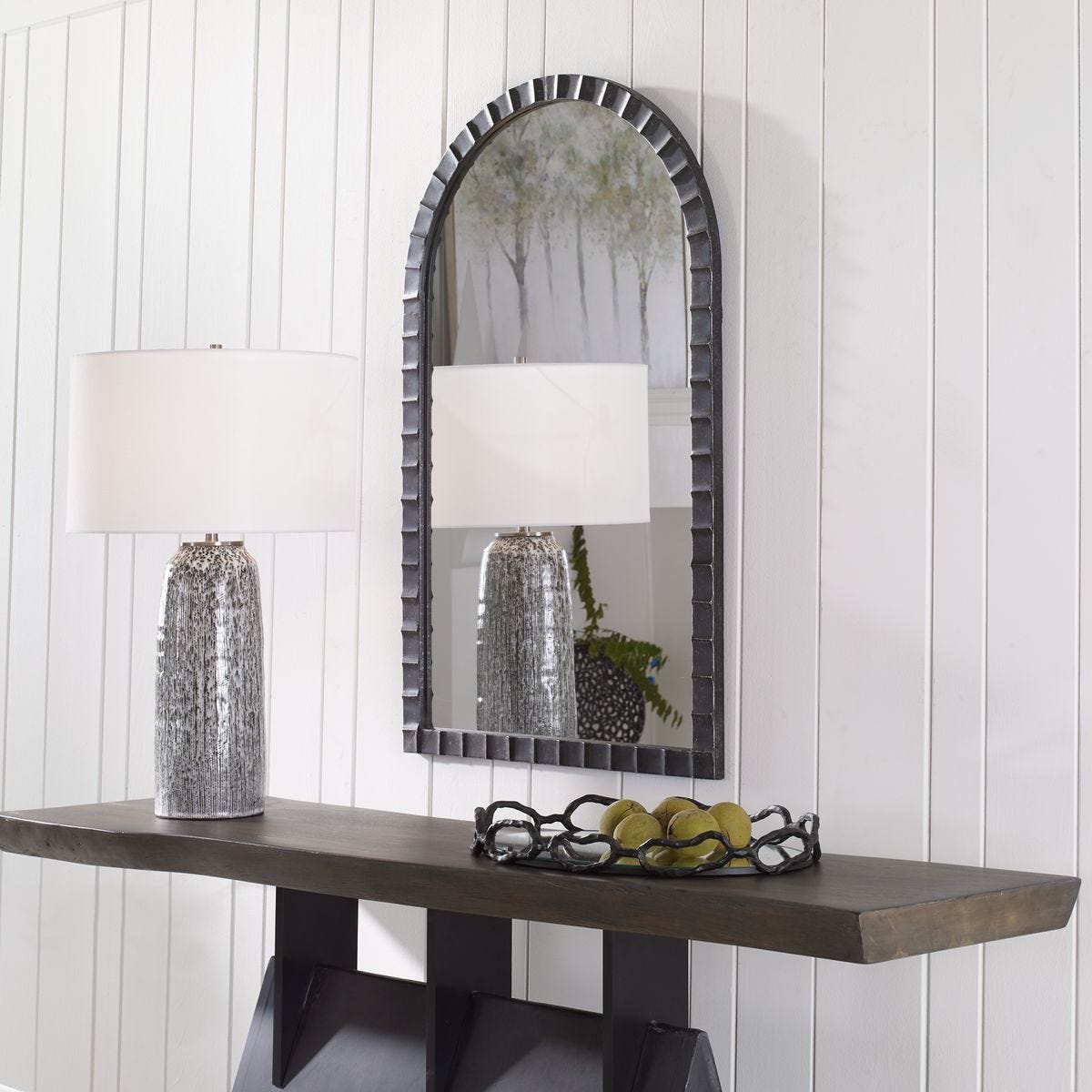 Dandridge Arch Mirror, Black – Mirrors by Uttermost | Sutter & Vale