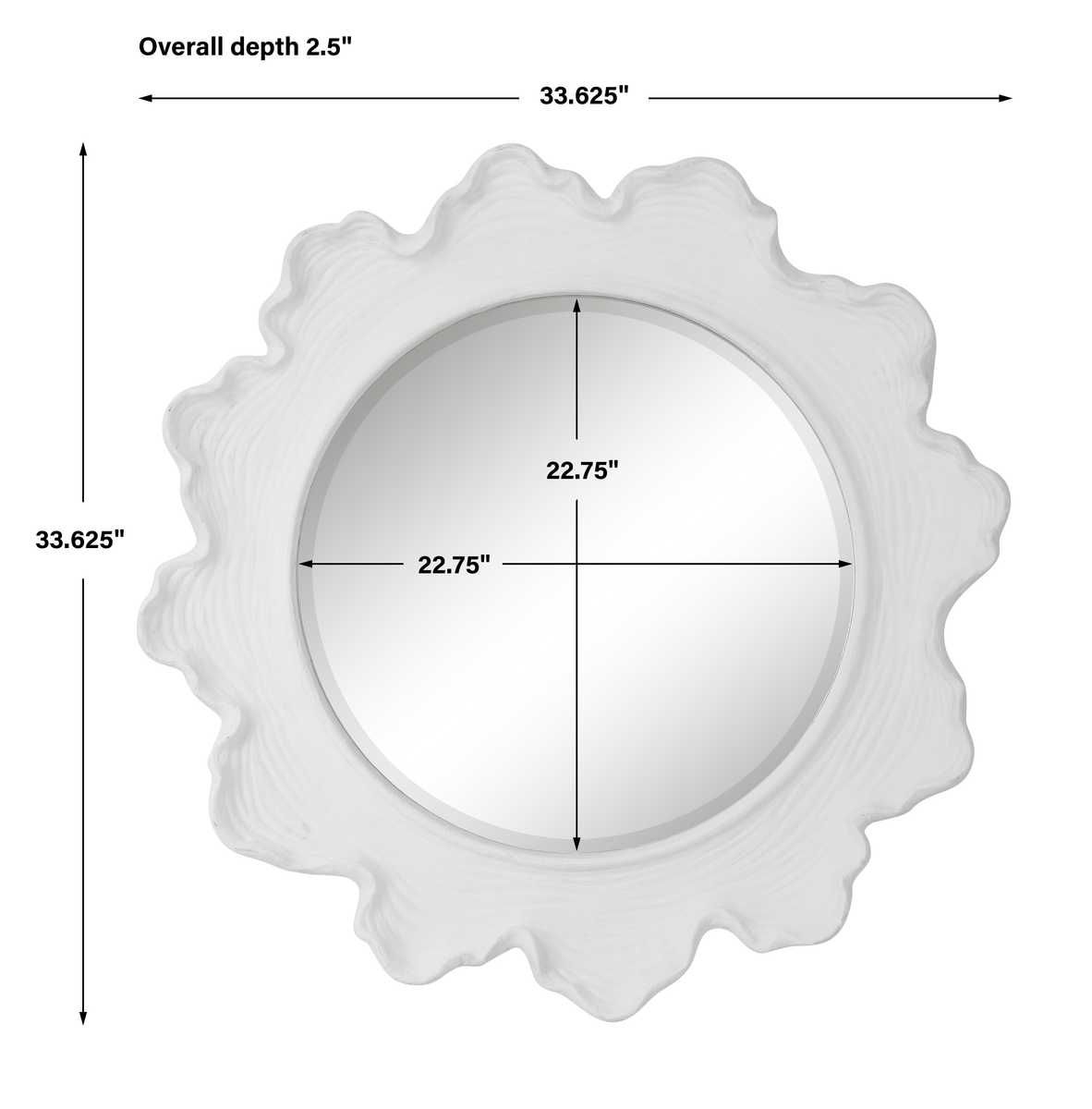 Sea Coral Round Mirror, White – Mirrors by Uttermost | Sutter & Vale