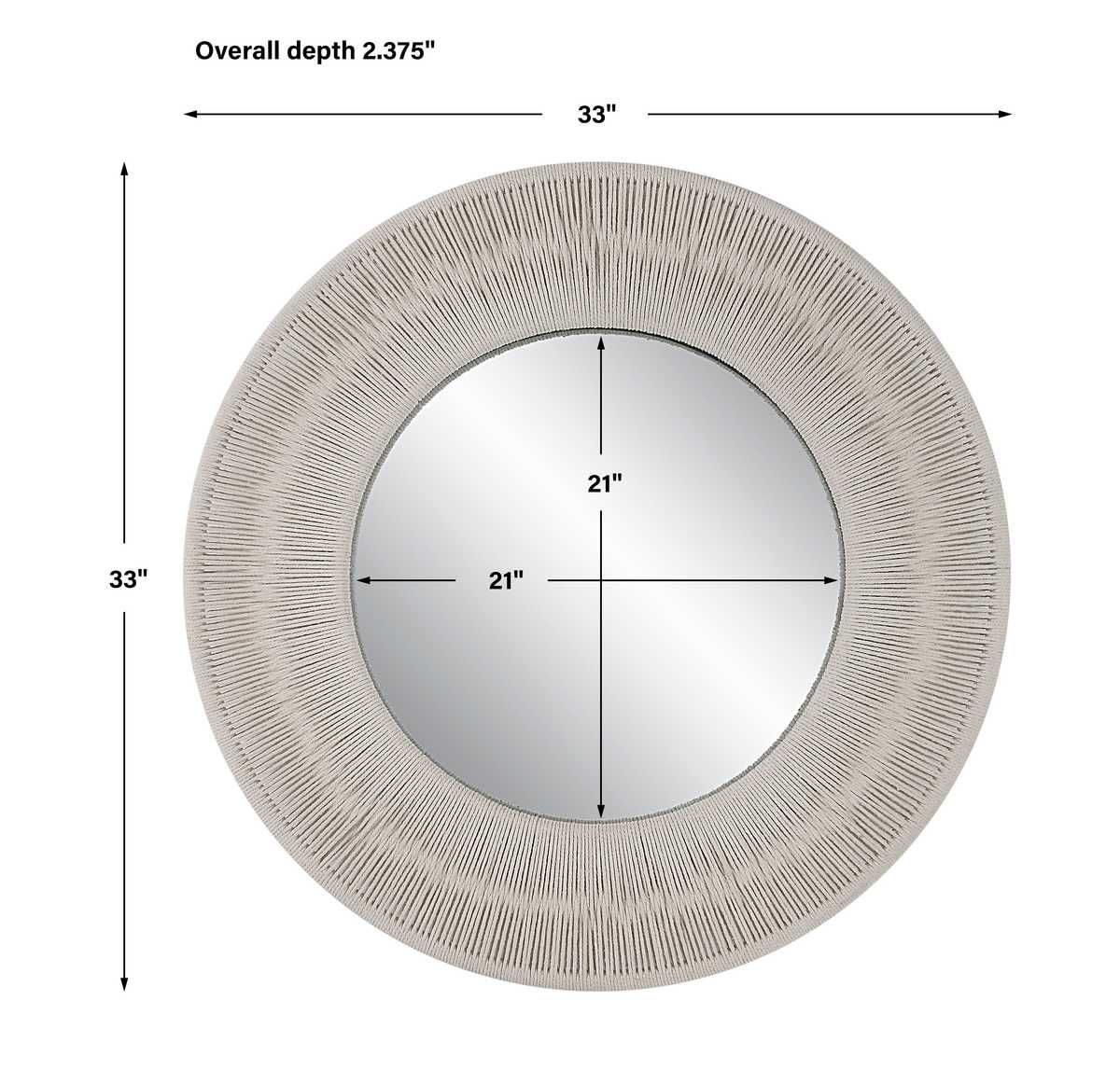 Sailor's Knot Small Round Mirror, White – Mirrors by Uttermost | Sutter & Vale