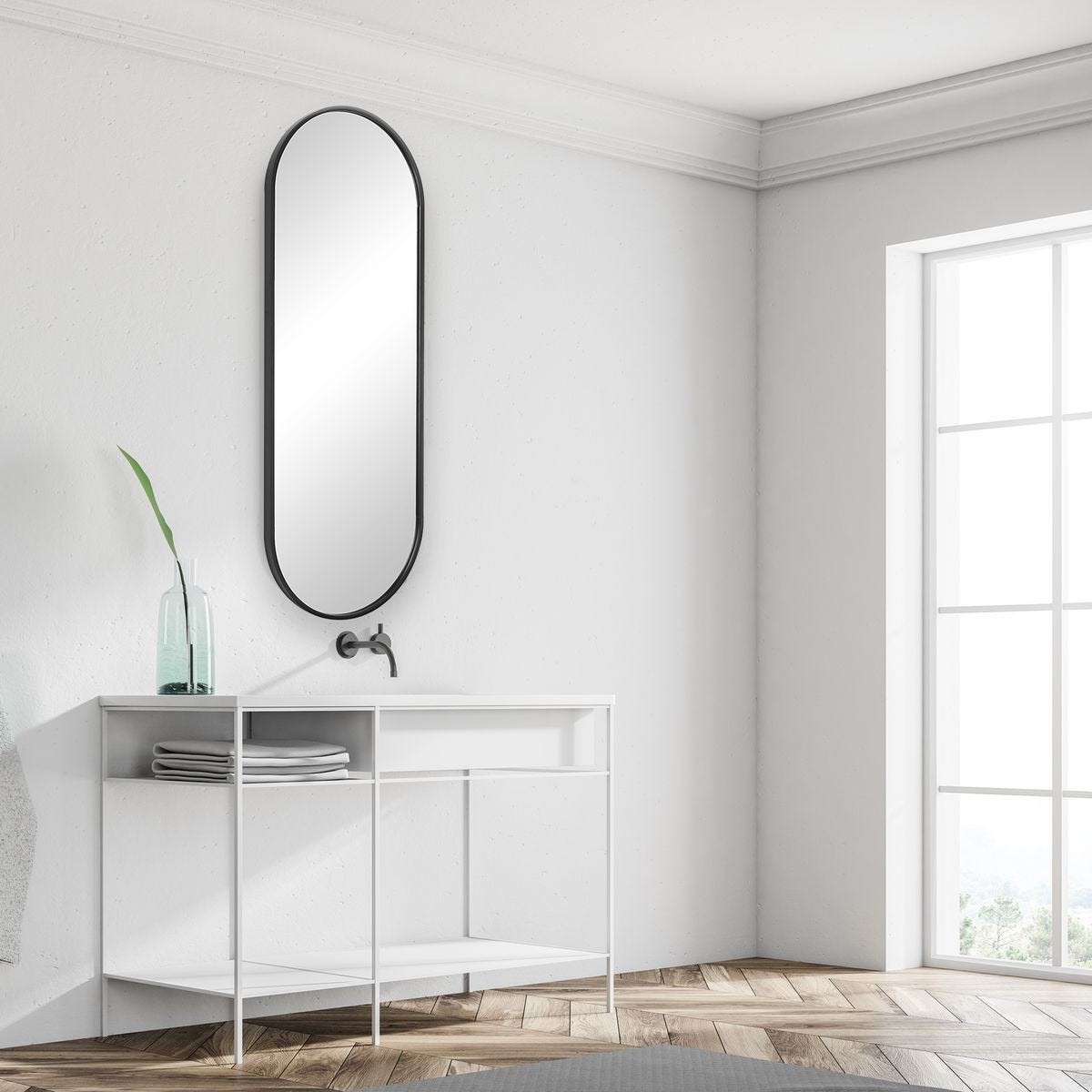 Varina Tall Mirror, Black – Mirrors by Uttermost | Sutter & Vale