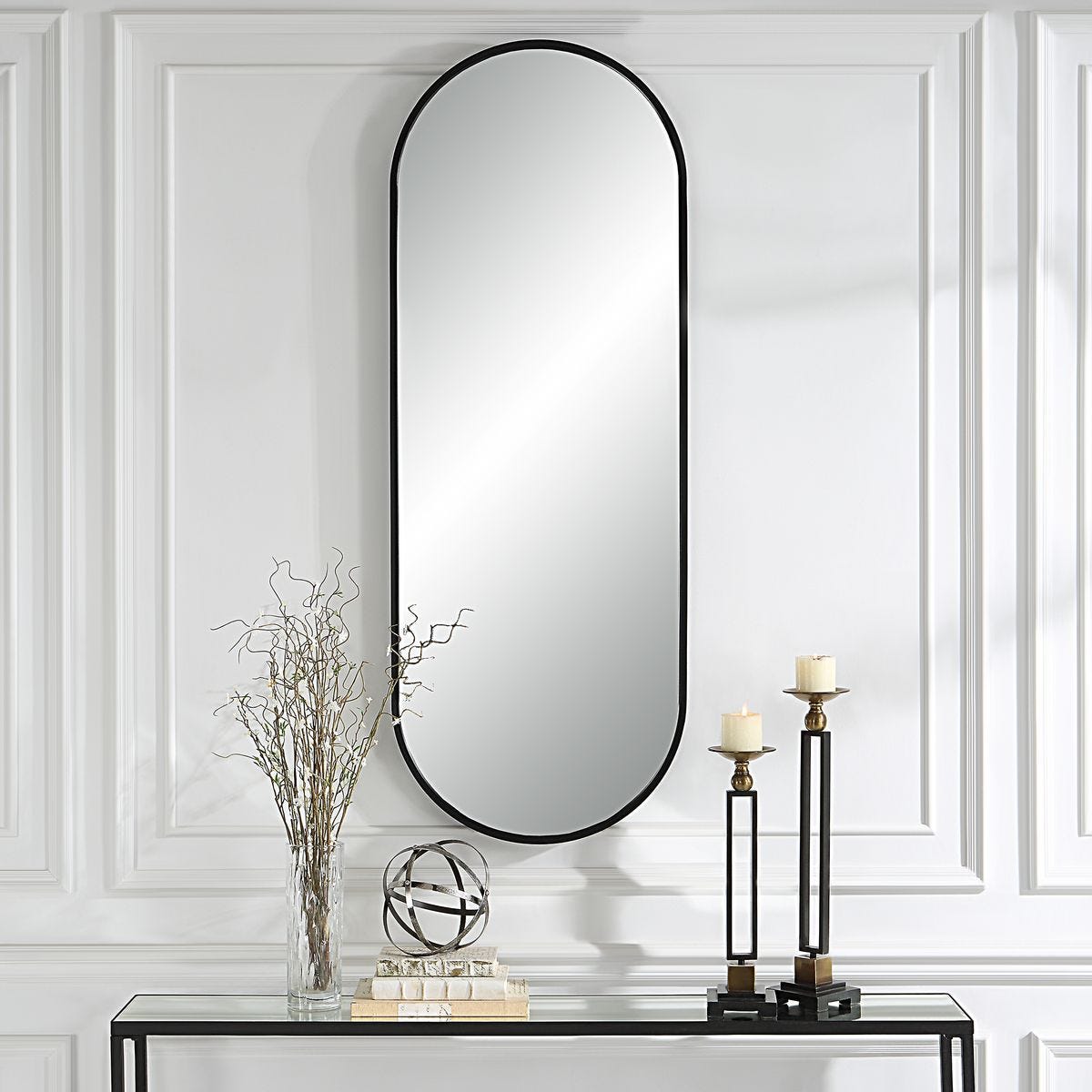 Varina Tall Mirror, Black – Mirrors by Uttermost | Sutter & Vale