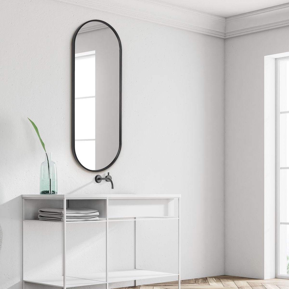 Varina Tall Mirror, Black – Mirrors by Uttermost | Sutter & Vale