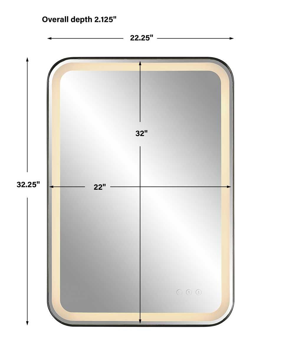 Crofton Lighted Vanity Mirror, Black – Mirrors by Uttermost | Sutter & Vale