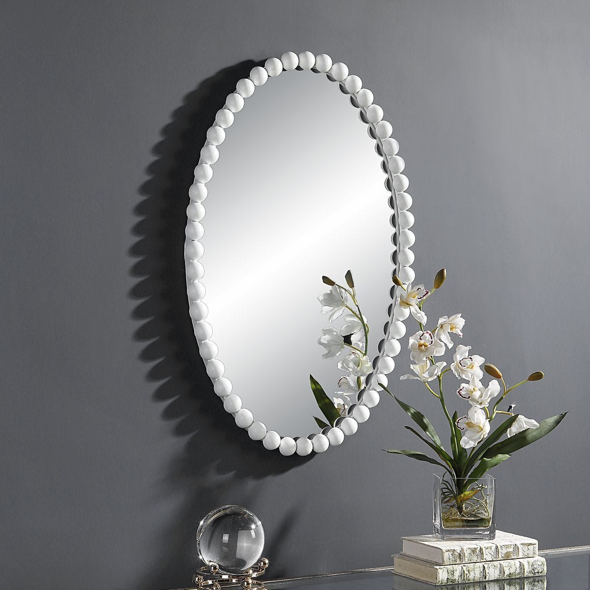 Serna Oval Mirror, White – Mirrors by Uttermost | Sutter & Vale