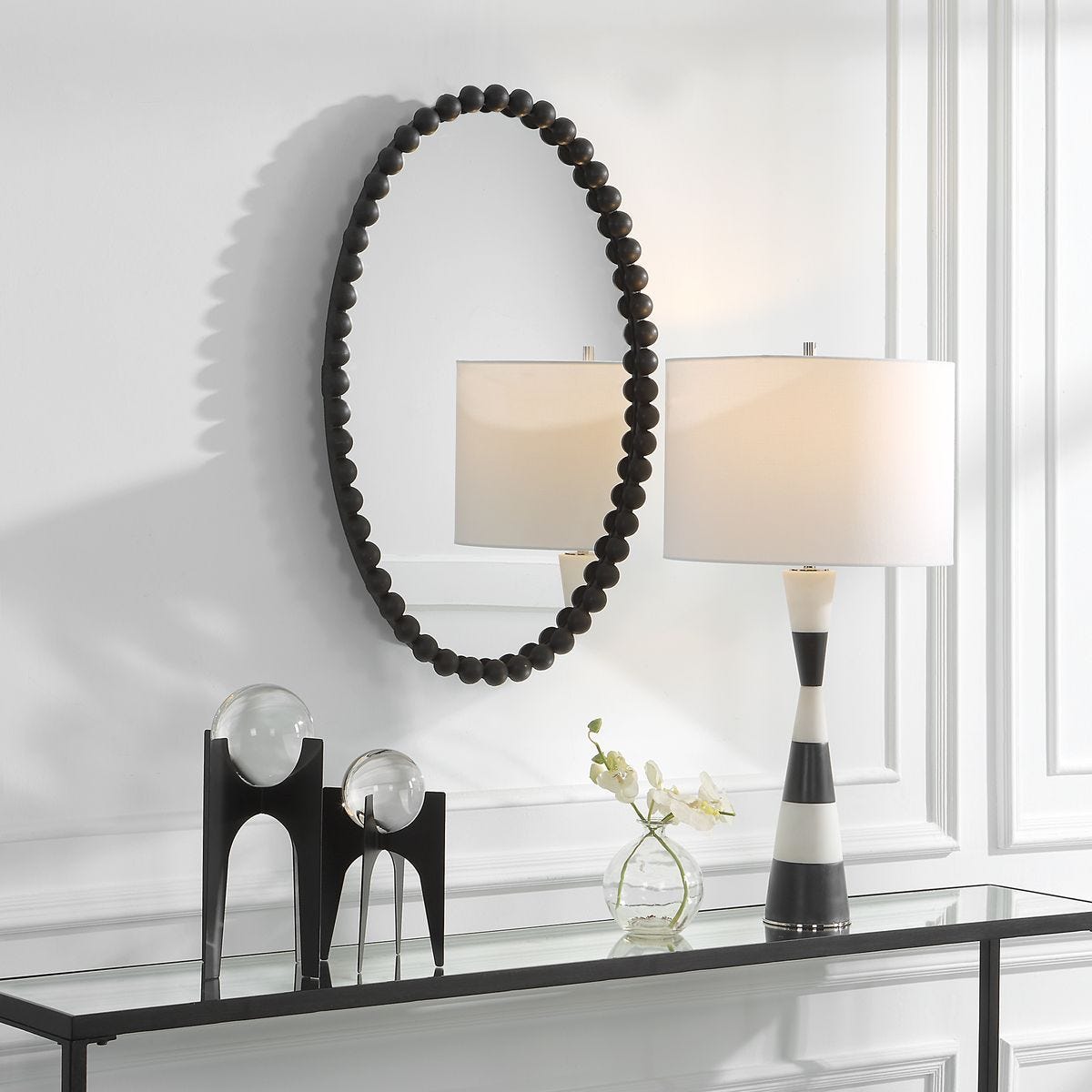 Serna Oval Mirror, Black – Mirrors by Uttermost | Sutter & Vale