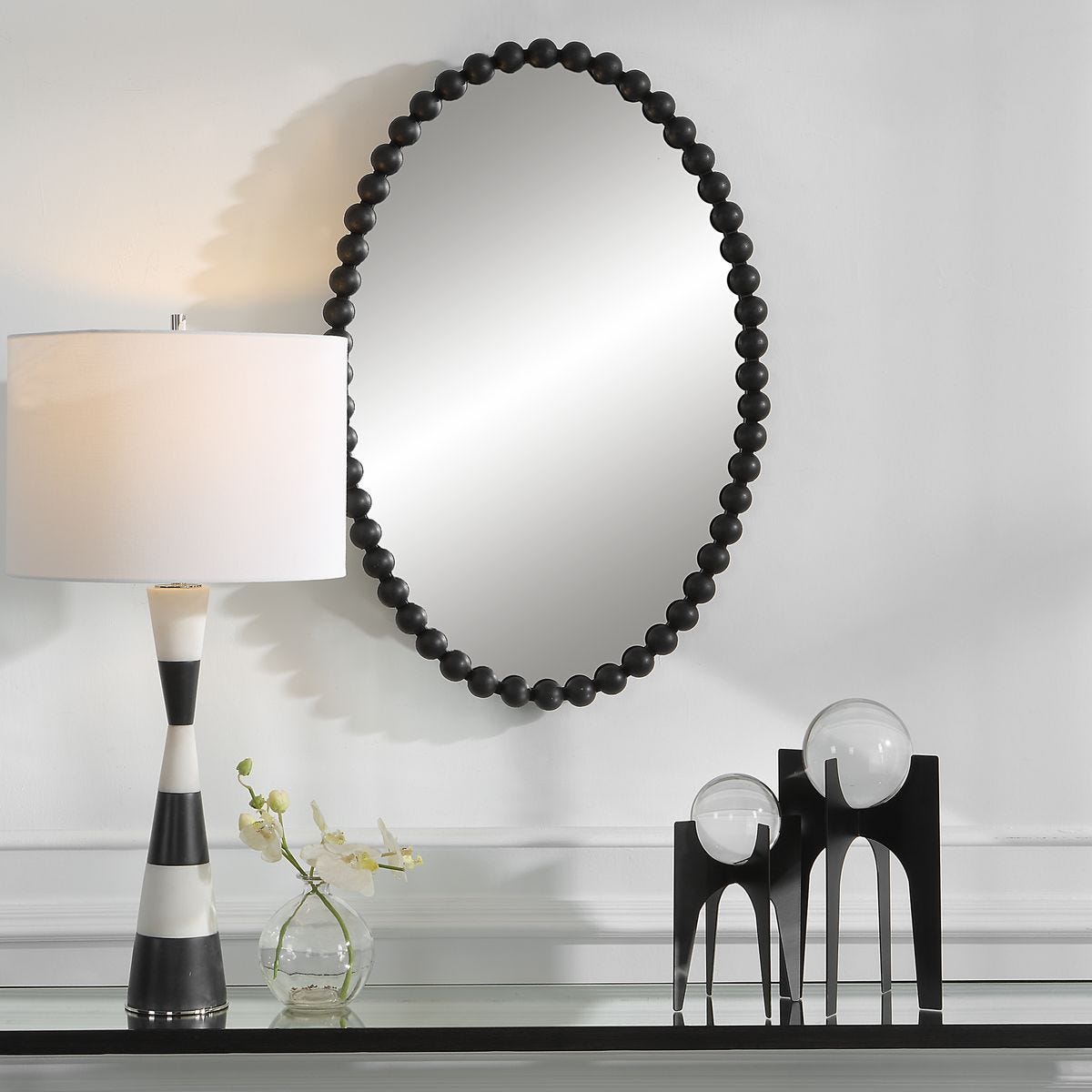 Serna Oval Mirror, Black – Mirrors by Uttermost | Sutter & Vale