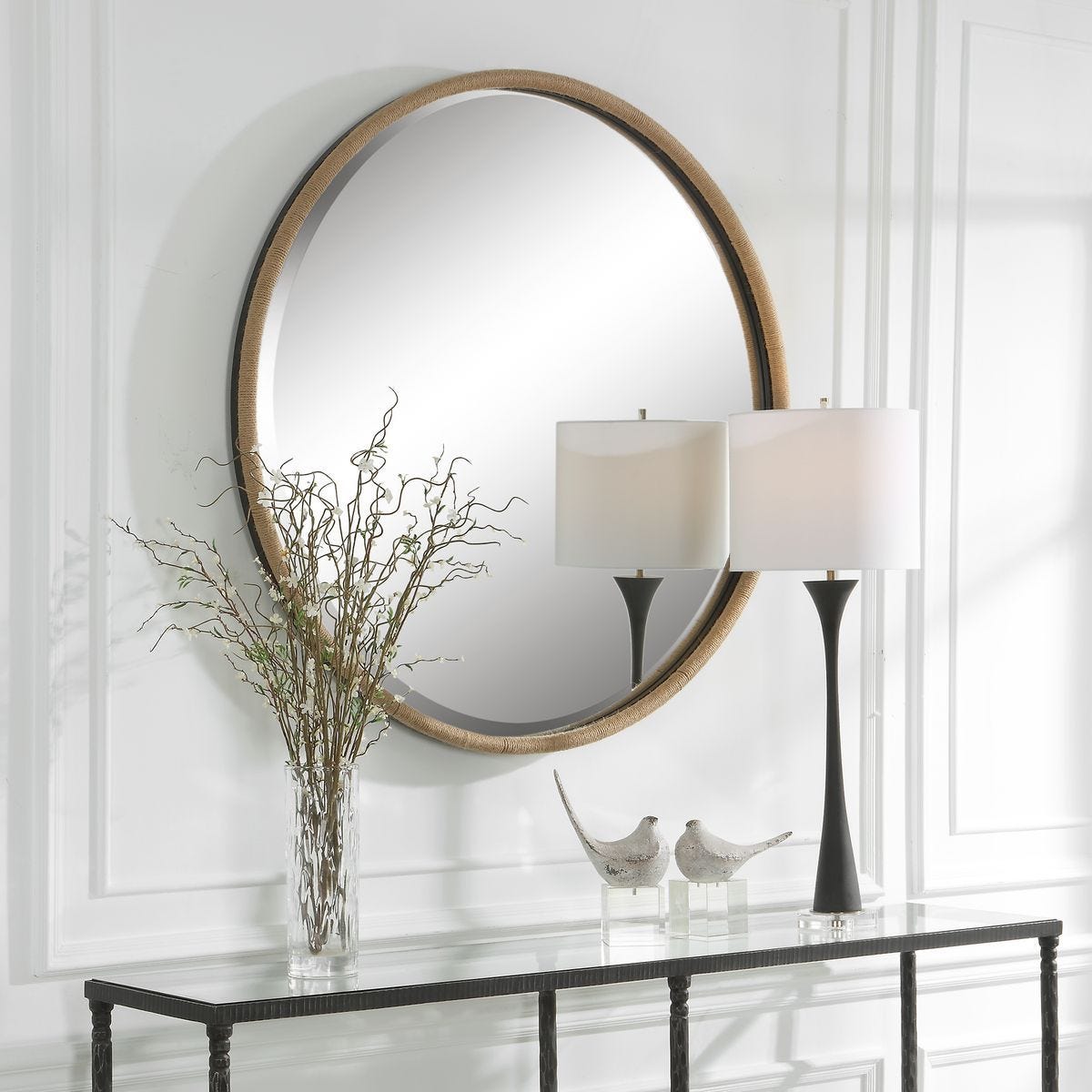 Ranchero Round Mirror, Natural – Mirrors by Uttermost | Sutter & Vale