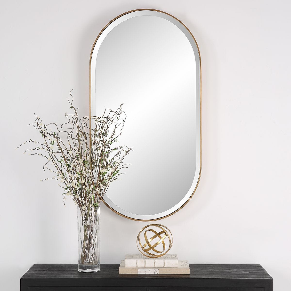 Lago Oval Mirror, Gold – Mirrors by Uttermost | Sutter & Vale