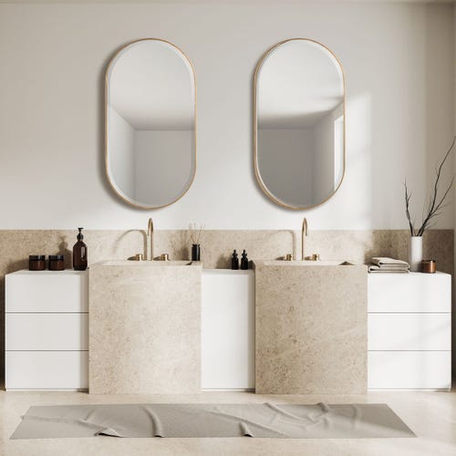 Lago Oval Mirror, Gold