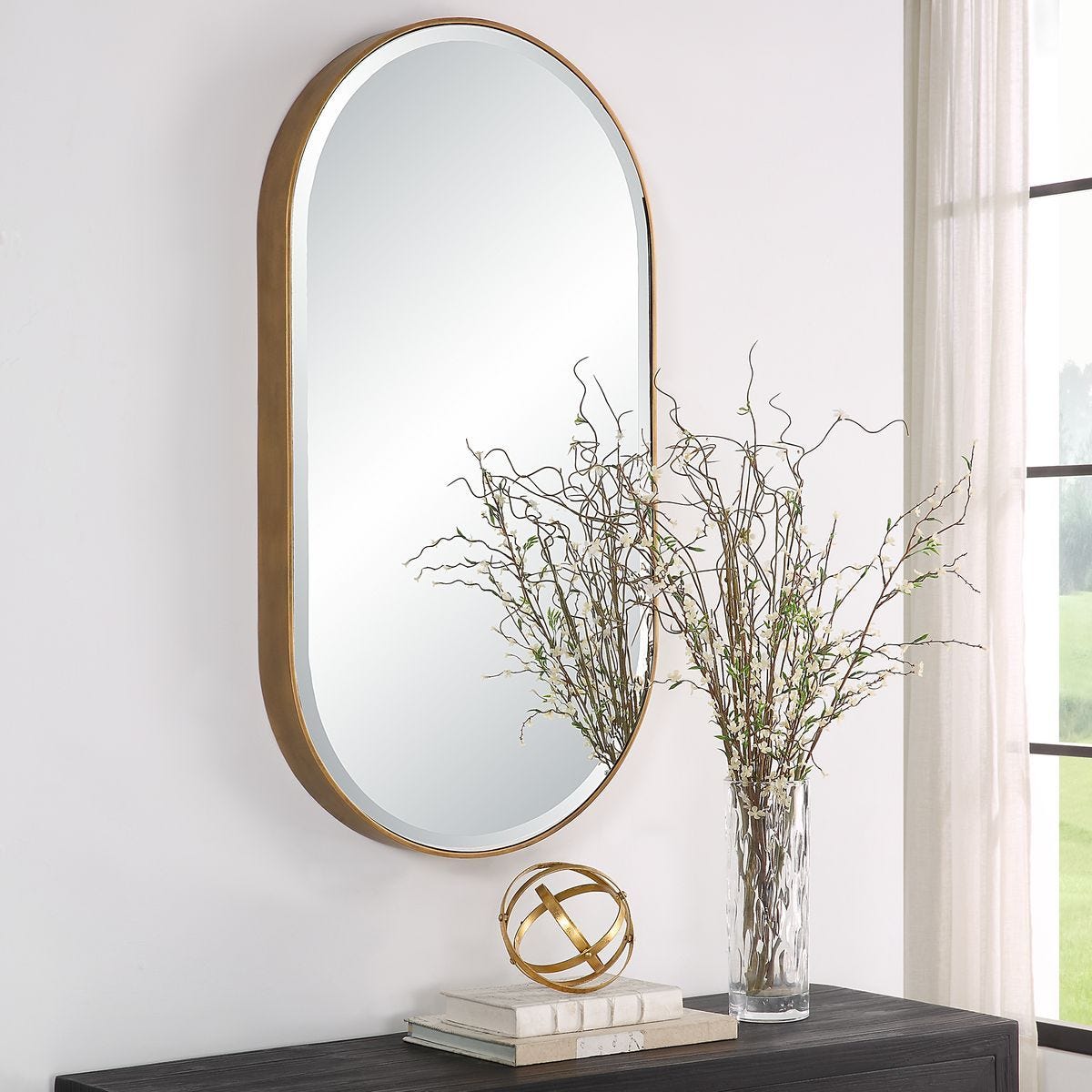 Lago Oval Mirror, Gold – Mirrors by Uttermost | Sutter & Vale
