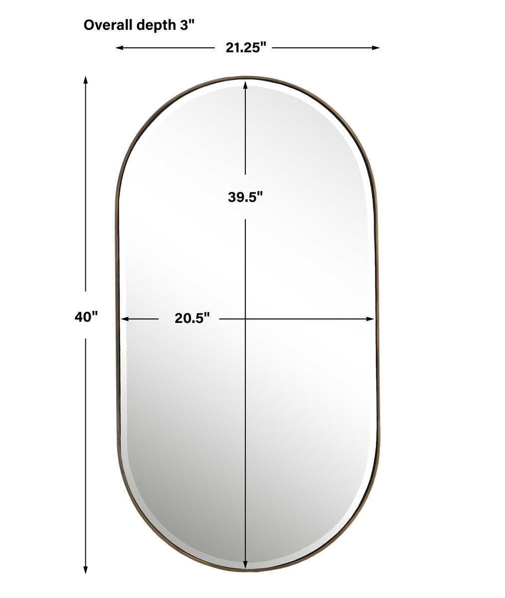 Lago Oval Mirror, Gold