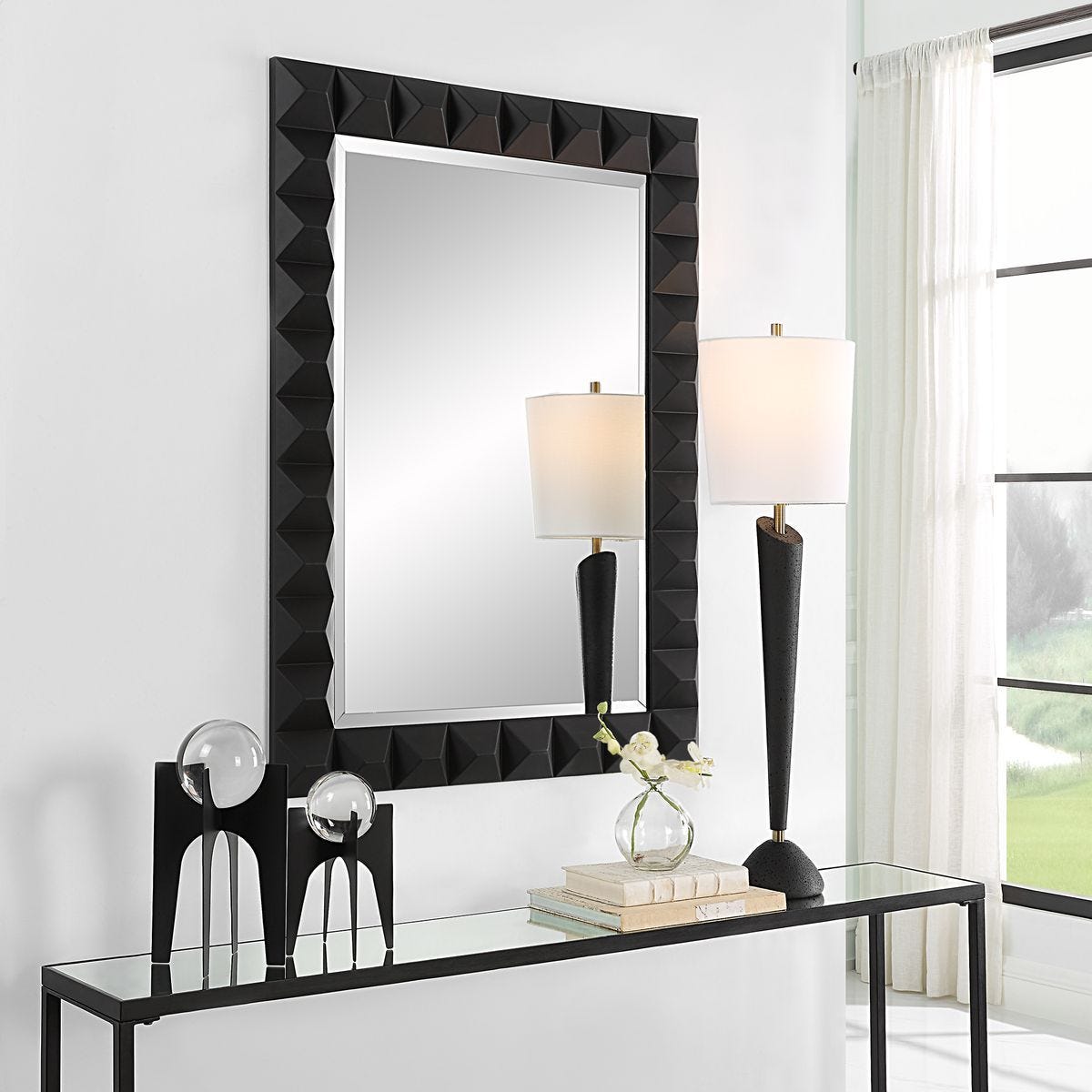 Studded Mirror, Black – Mirrors by Uttermost | Sutter & Vale