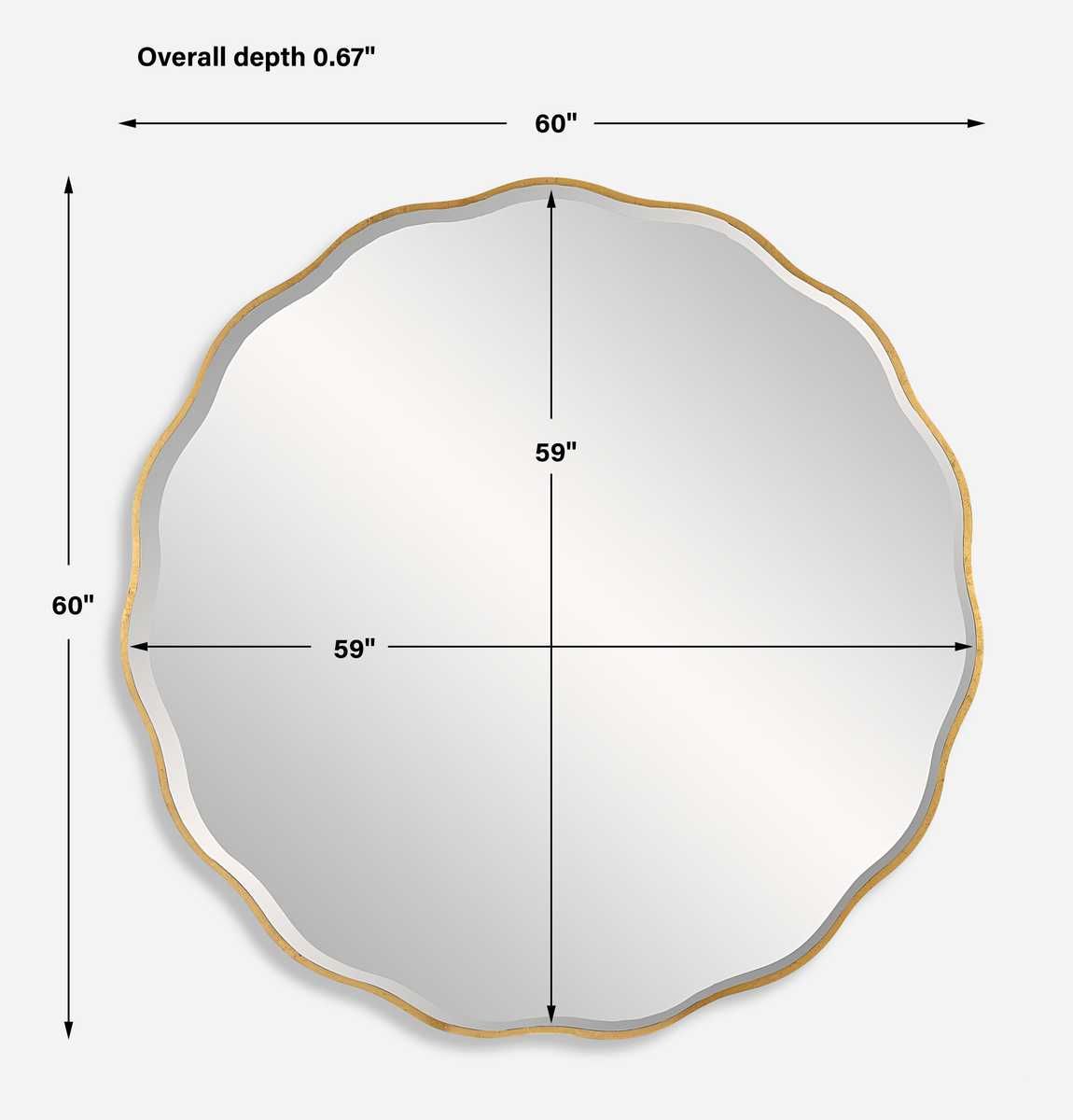Aneta Large Round Mirror, Gold – Mirrors by Uttermost | Sutter & Vale