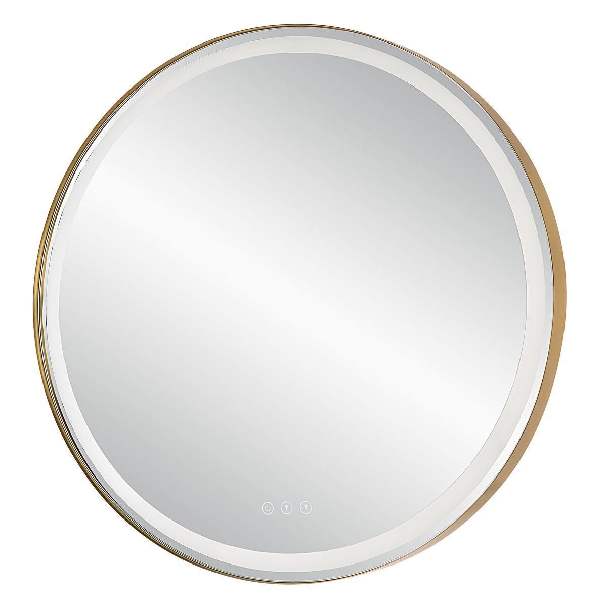 Crofton Lighted Round Mirror, Brass – Mirrors by Uttermost | Sutter & Vale