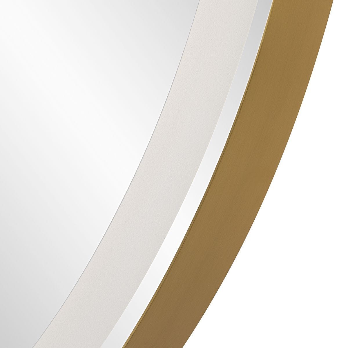 Crofton Lighted Round Mirror, Brass – Mirrors by Uttermost | Sutter & Vale