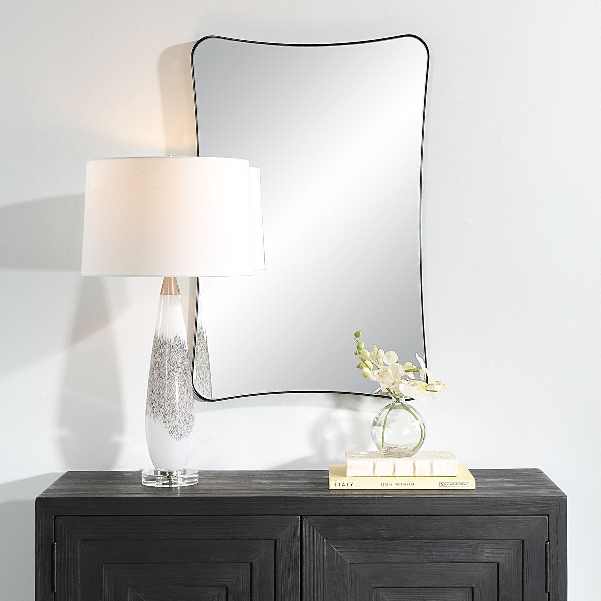 Loudon Vanity Mirror, Black – Mirrors by Uttermost | Sutter & Vale