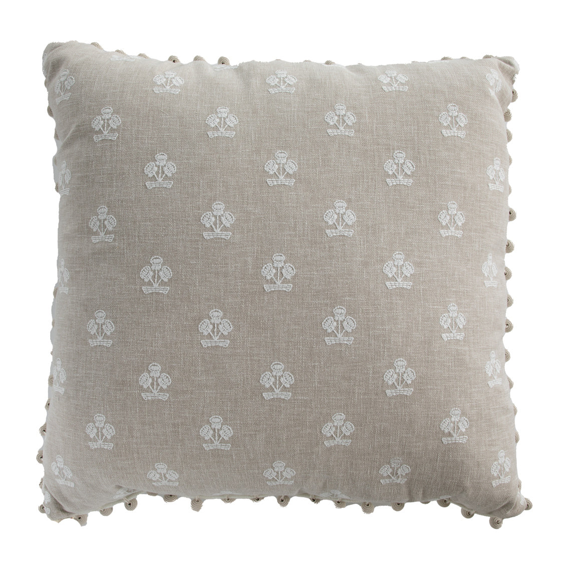 Flower Basket Linen Poly 24x24