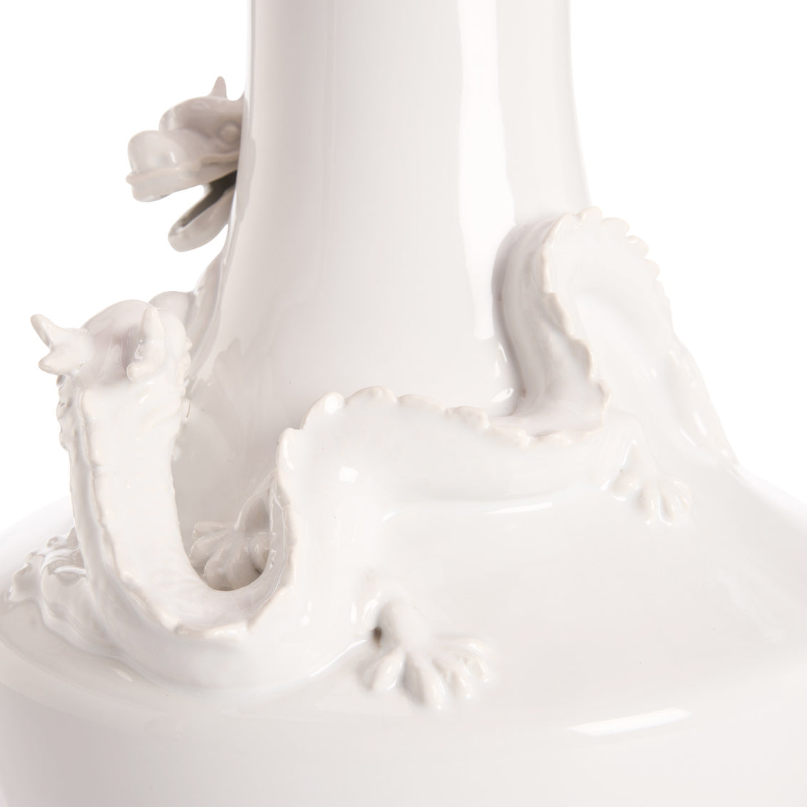 Pinyin Table Lamp - White Shade in White Glaze / Ceramic/Porcelain - Chelsea House