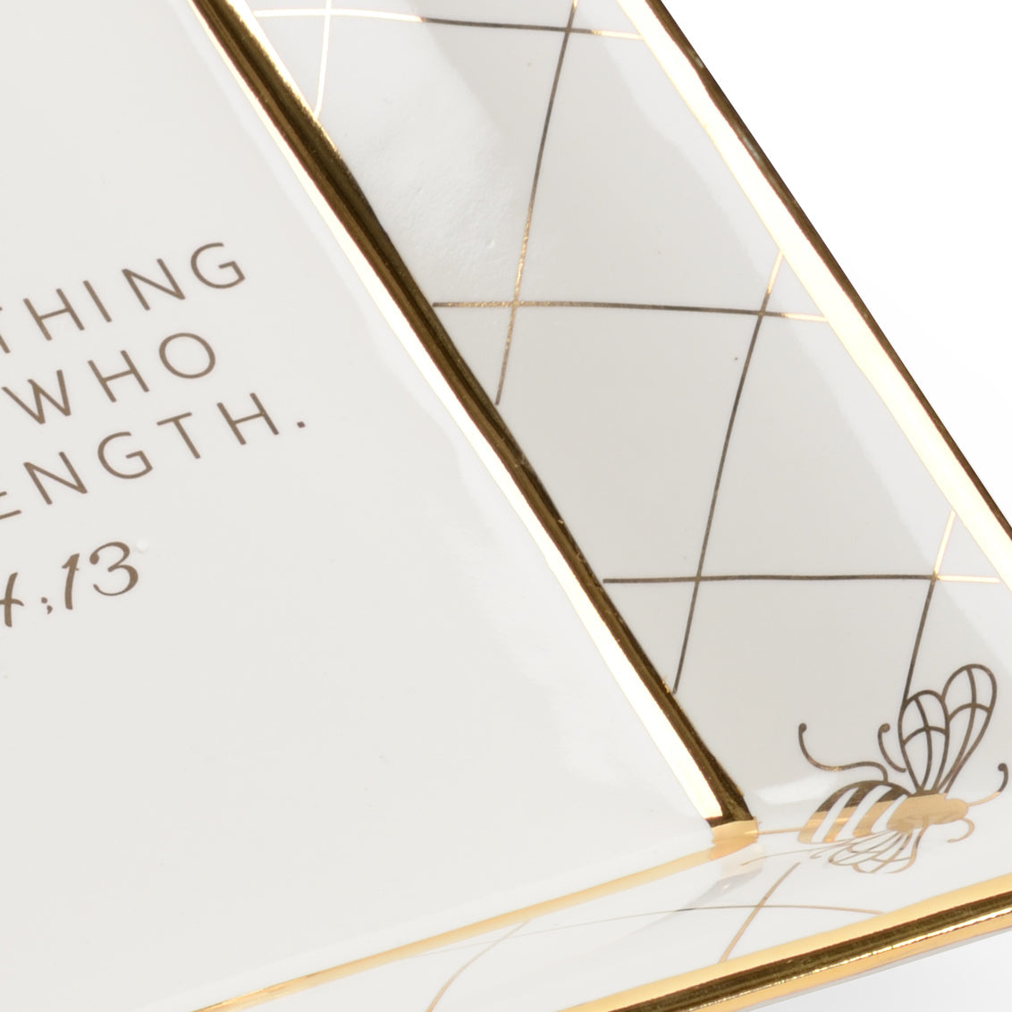 Square Bee Verse Plate - White in 1.5 / Ceramic/Porcelain - Chelsea House