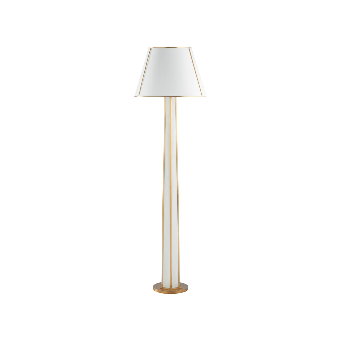 Caroline Floor Lamp in Cream/Antique Brass / Fabric - Chelsea House