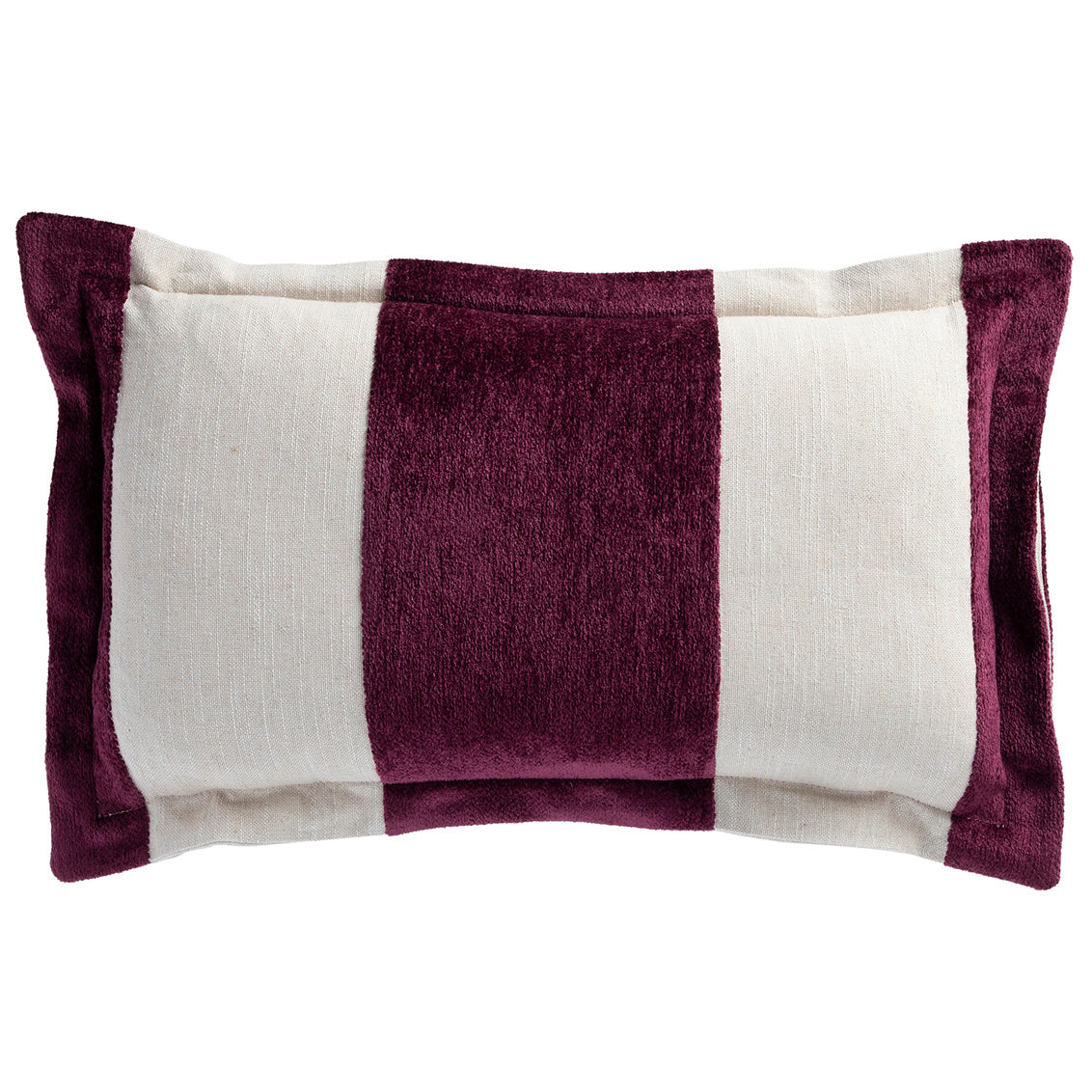 Wide Stripe Chenille Plum Feather 14x24