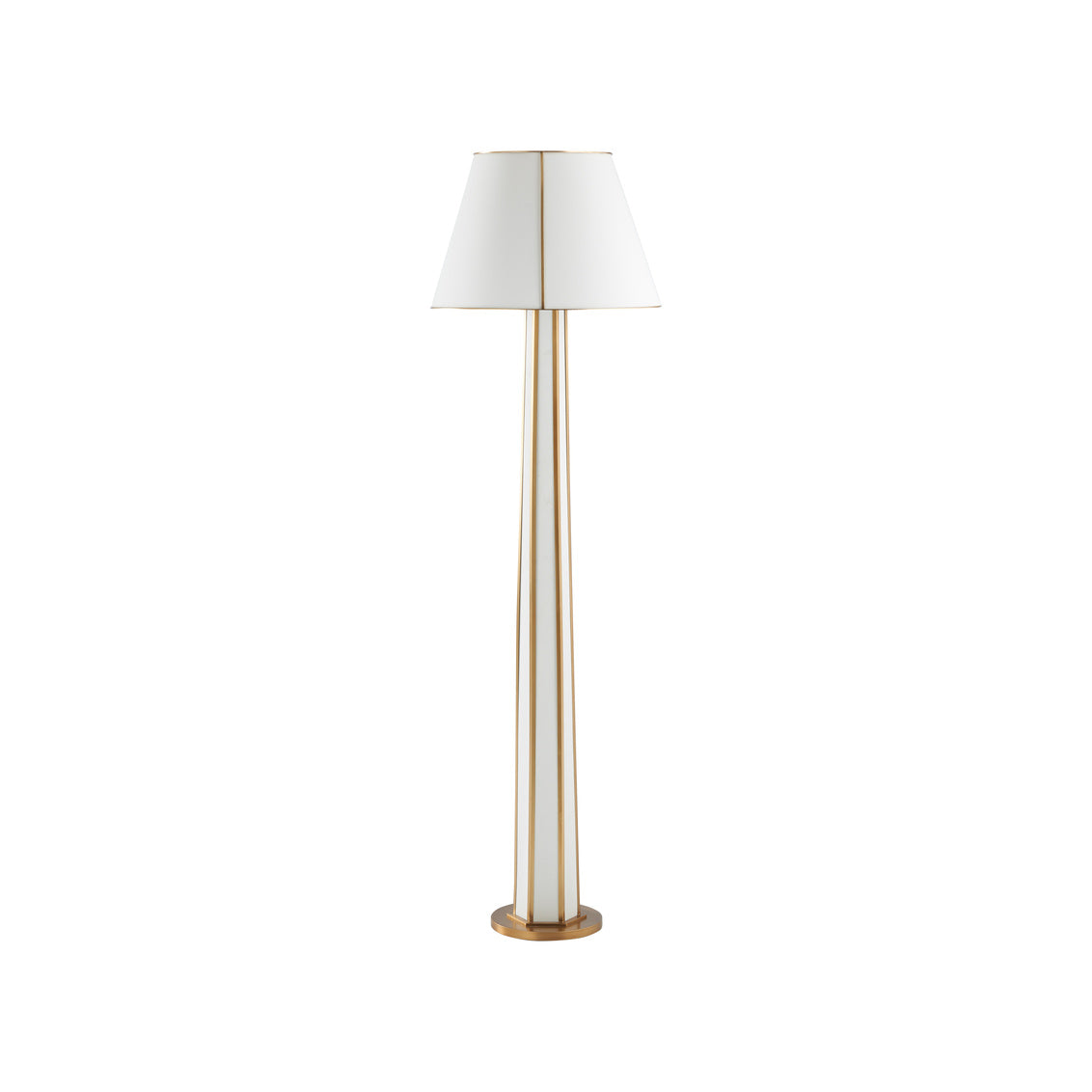 Caroline Floor Lamp in Cream/Antique Brass / Fabric - Chelsea House