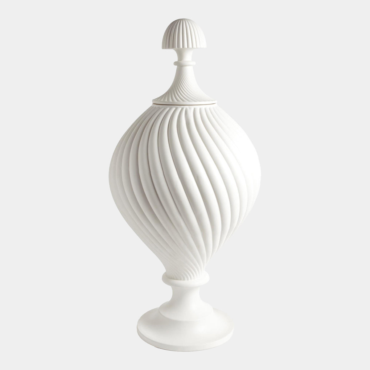 Grande Swirl Jar-Matte White