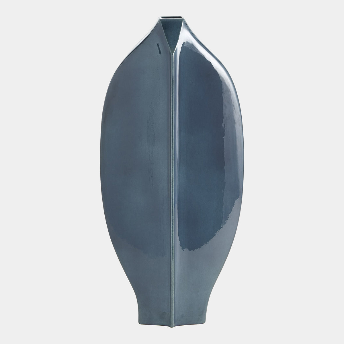 Center Ridge Vase-Blue-Lg