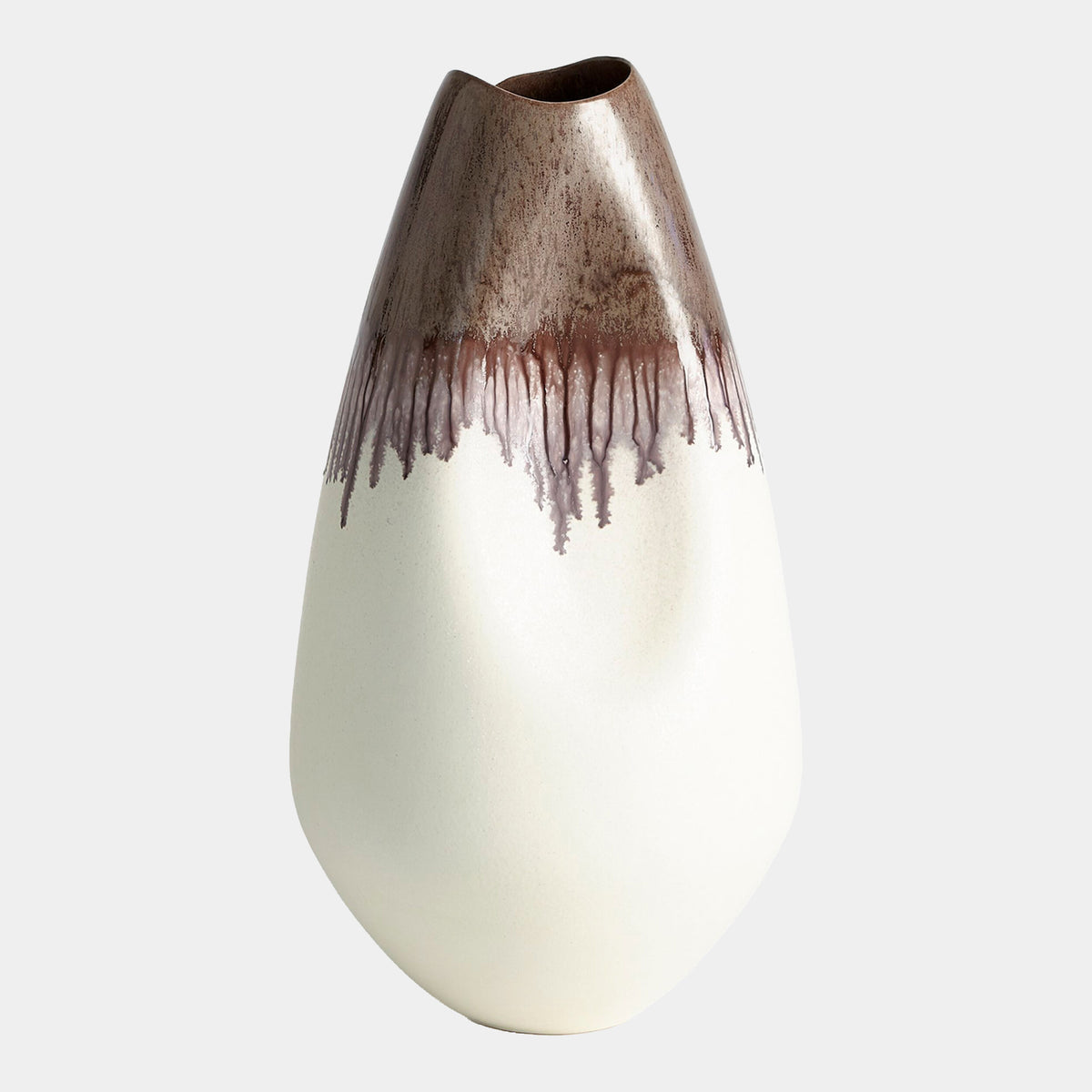 Dented Vase-Amethyst Drip-Lg