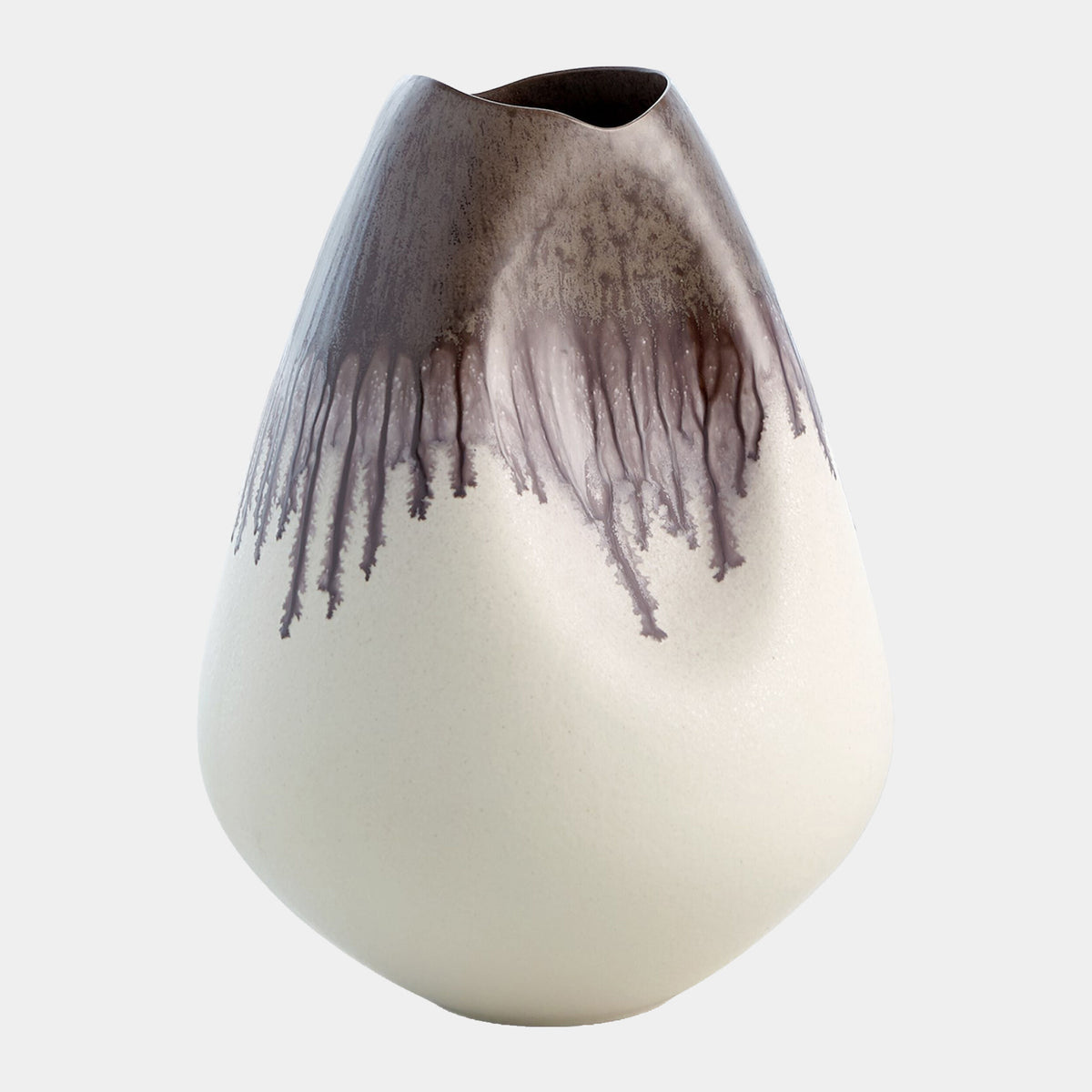 Dented Vase-Amethyst Drip-Sm