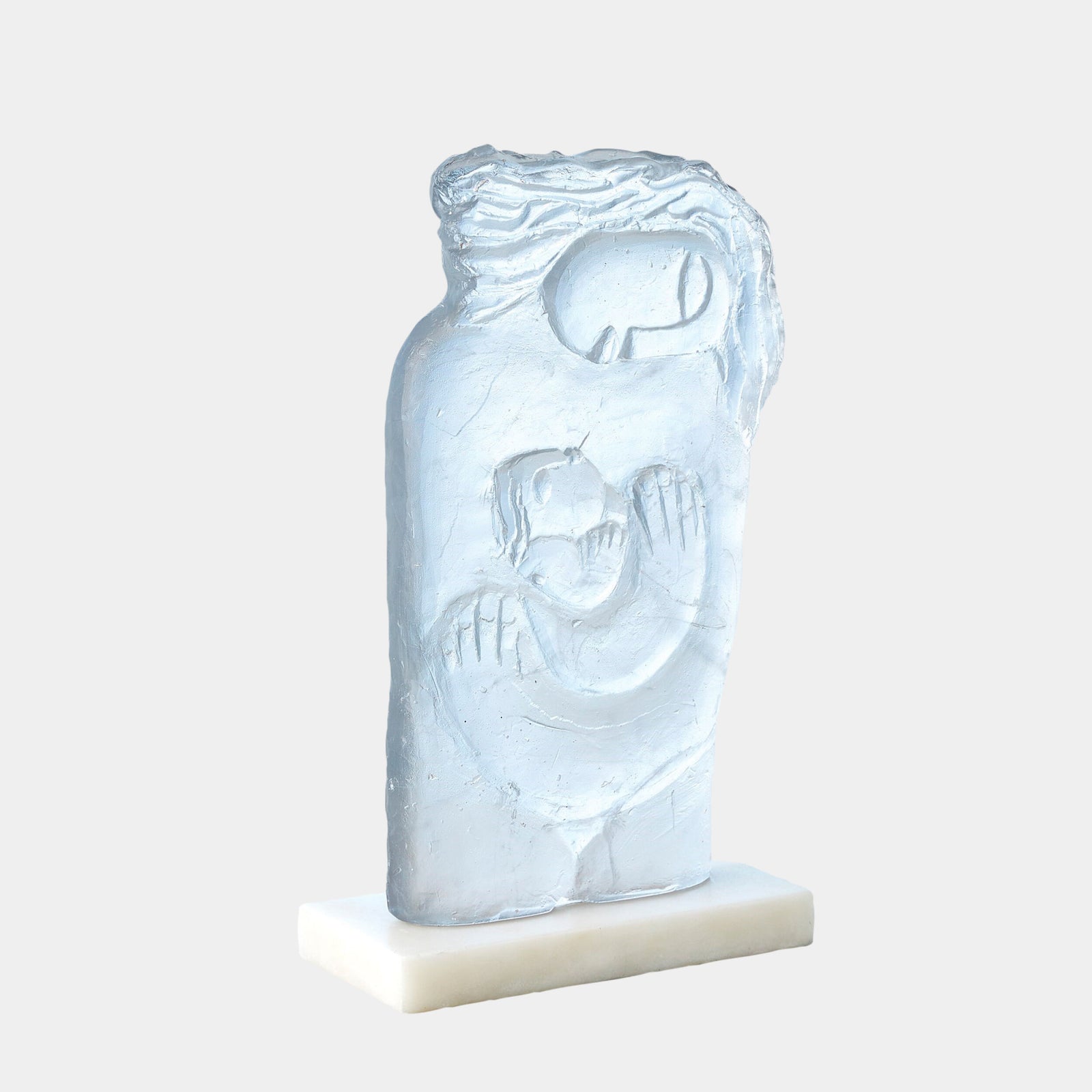 Mother and Child Sculpture-Glass/Stone