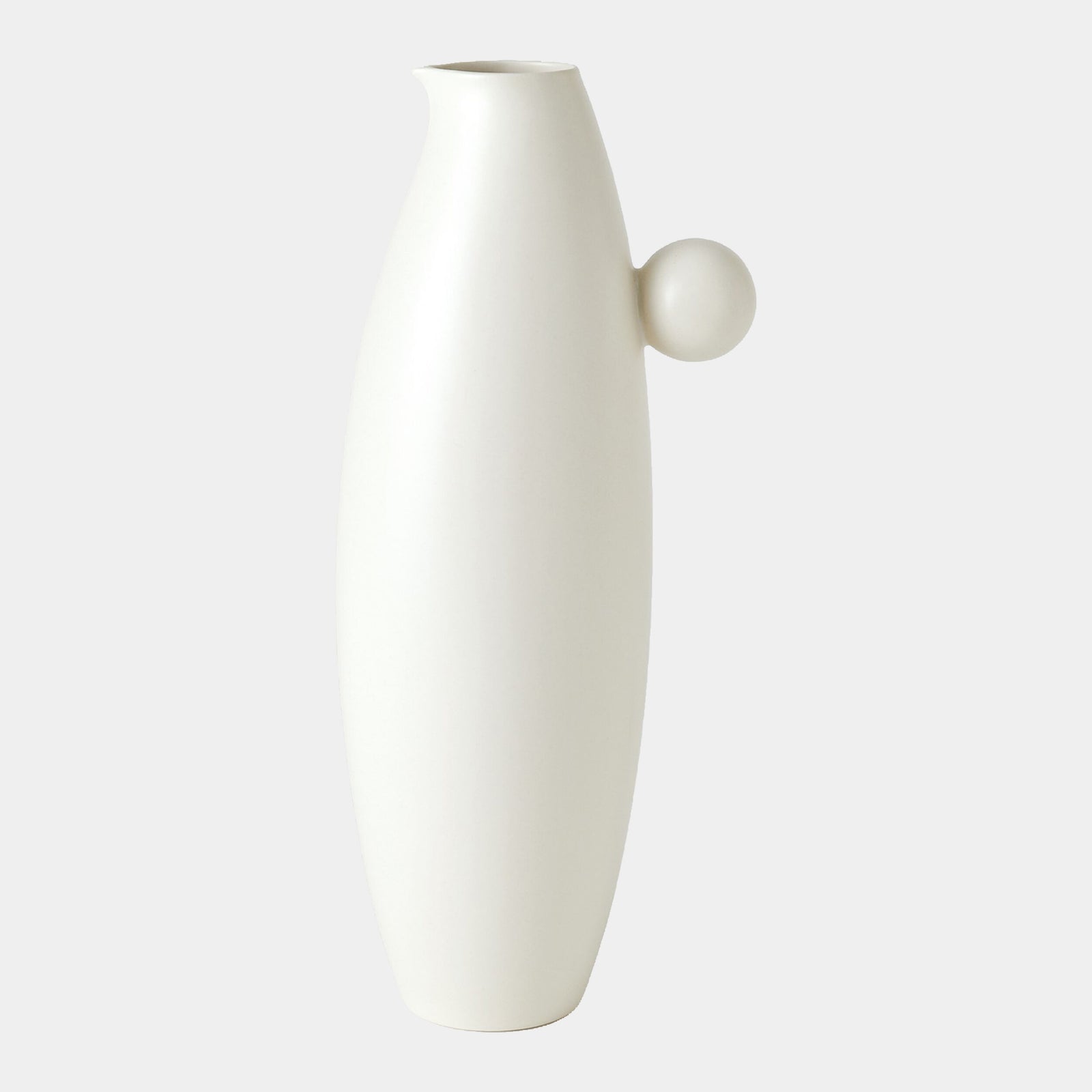 Ball Handled Pitcher-White-Lg