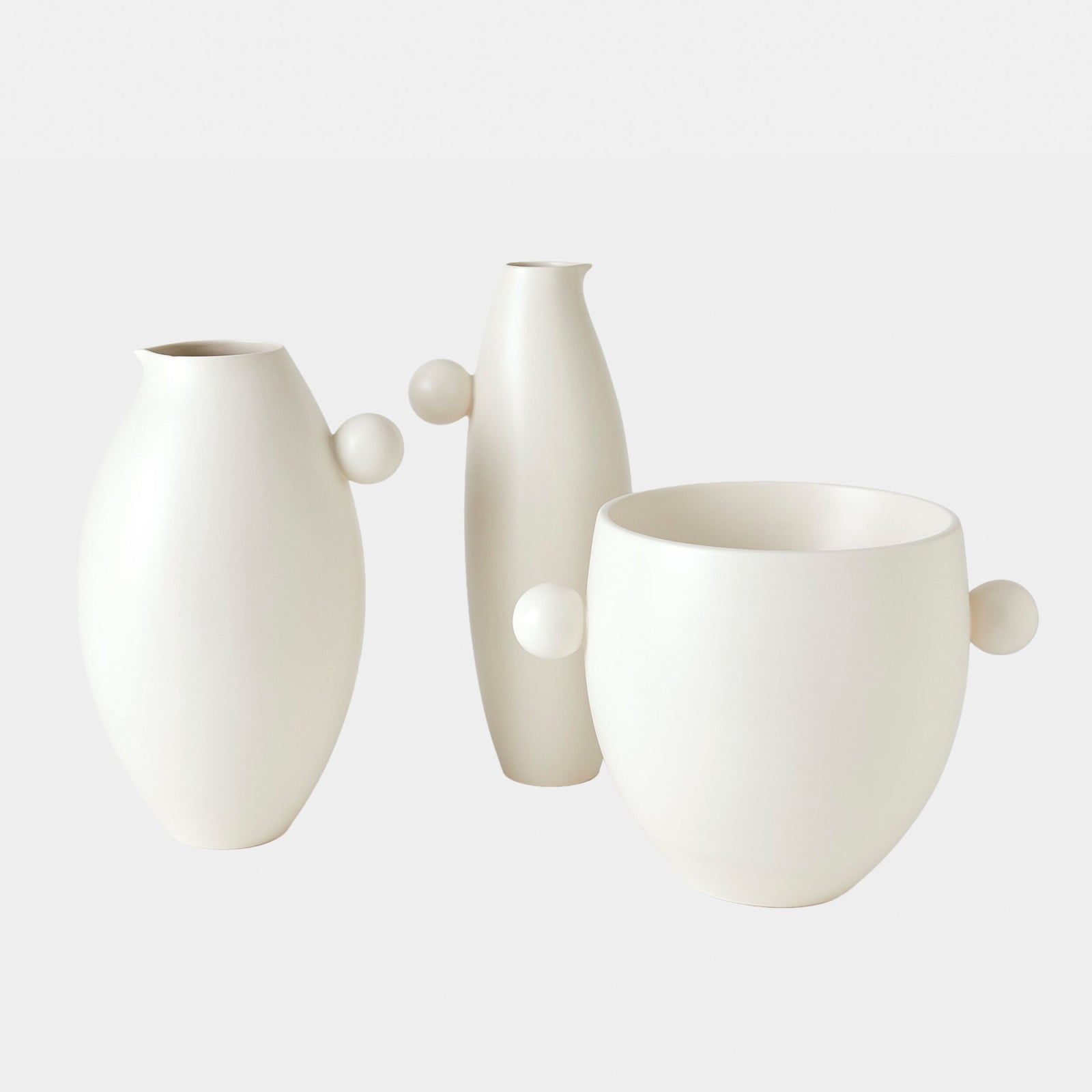 Ball Handled Pitcher-White-Sm
