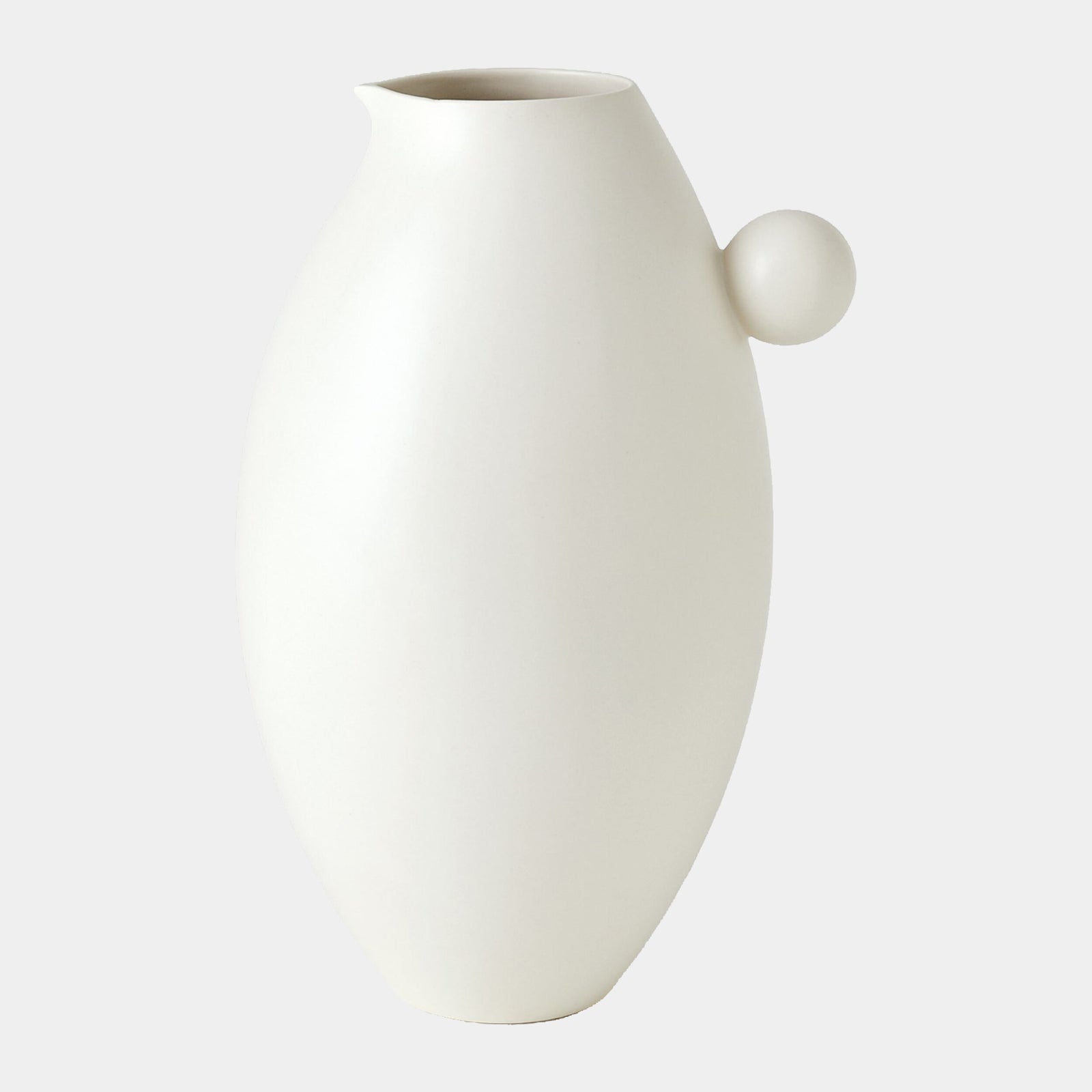 Ball Handled Pitcher-White-Sm