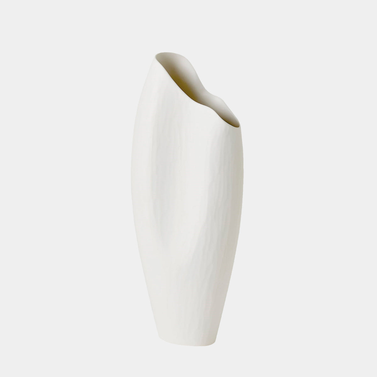 Heimdall Horn Vase-Matte White-Tall