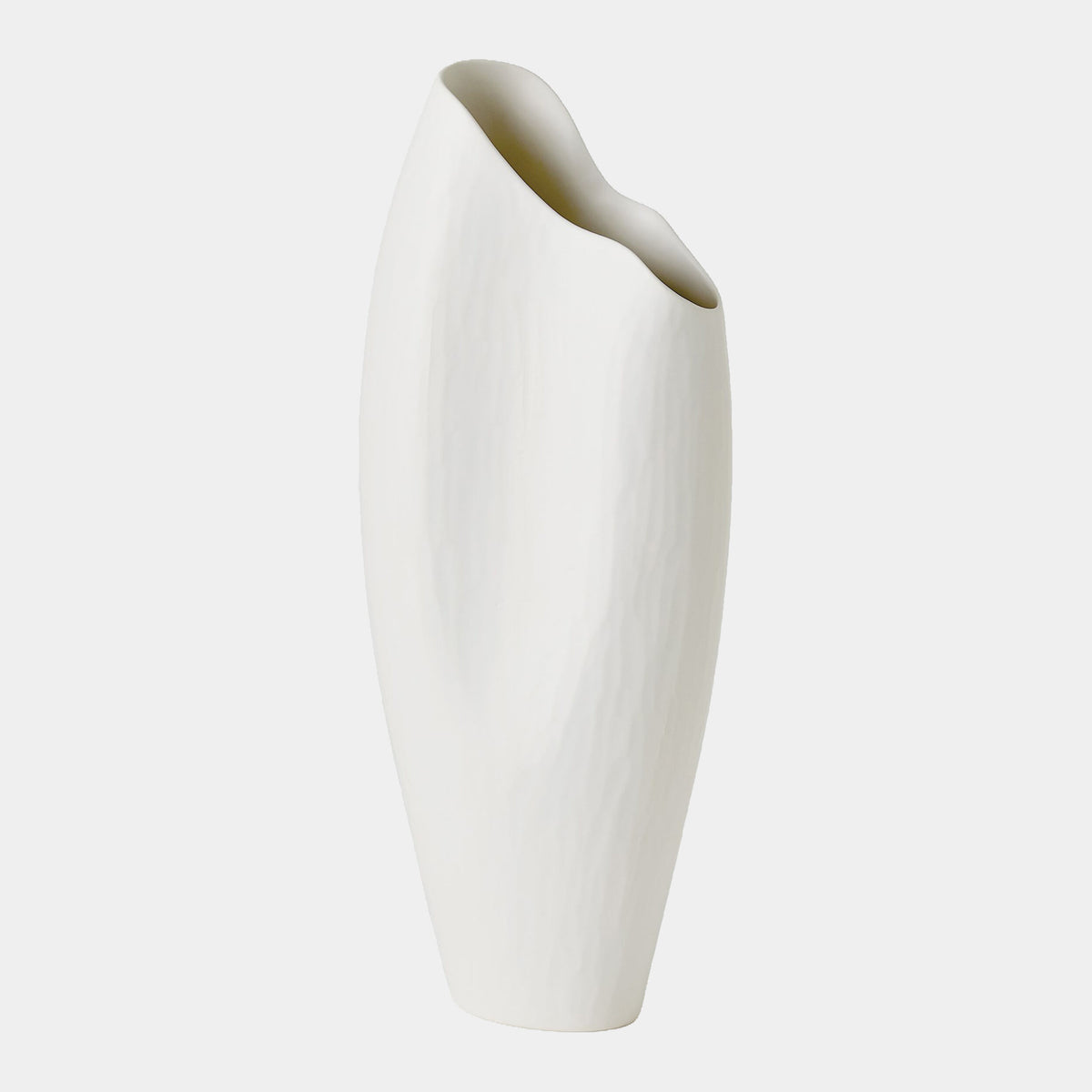 Heimdall Horn Vase-Matte White-Tall