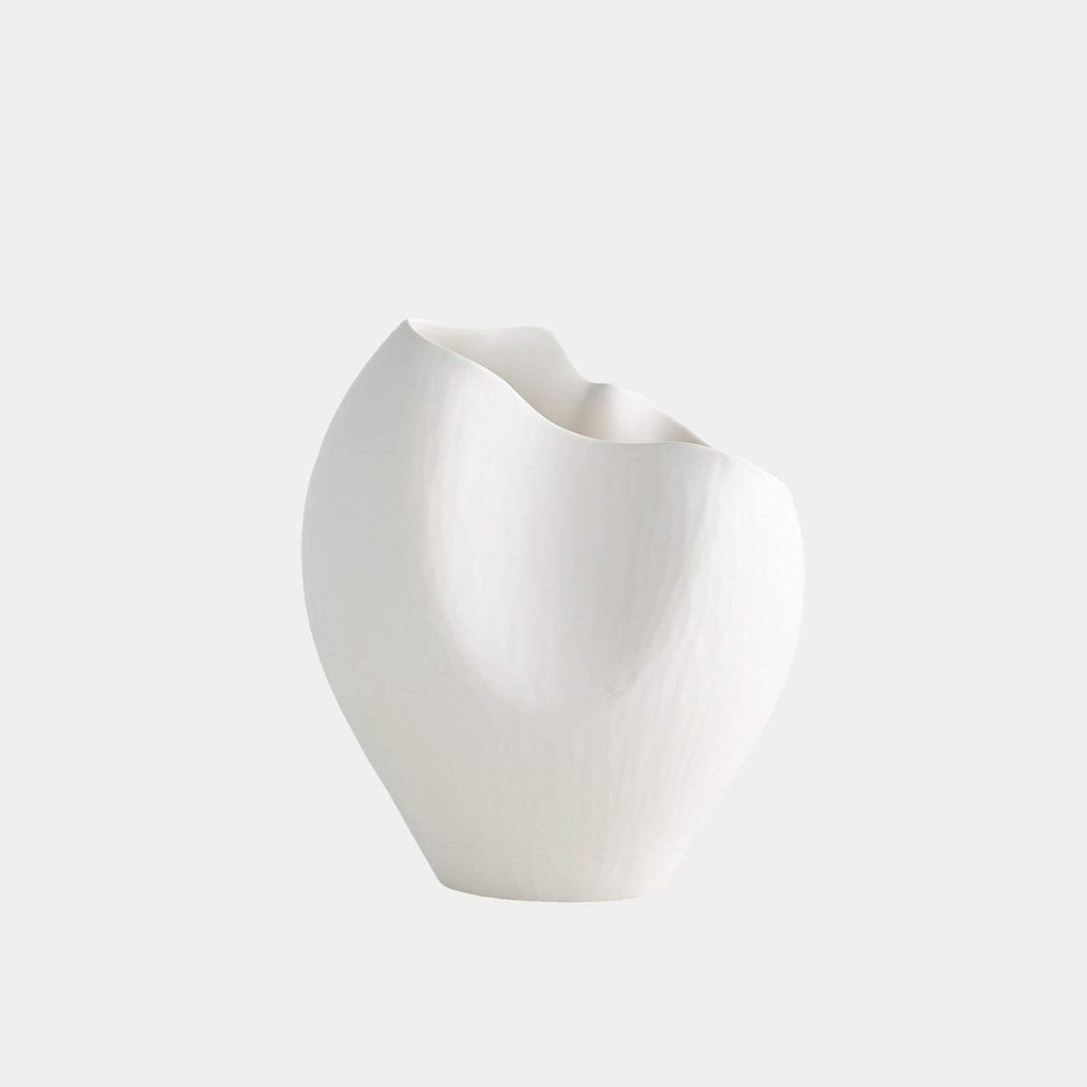 Heimdall Horn Vase-Matte White-Wide