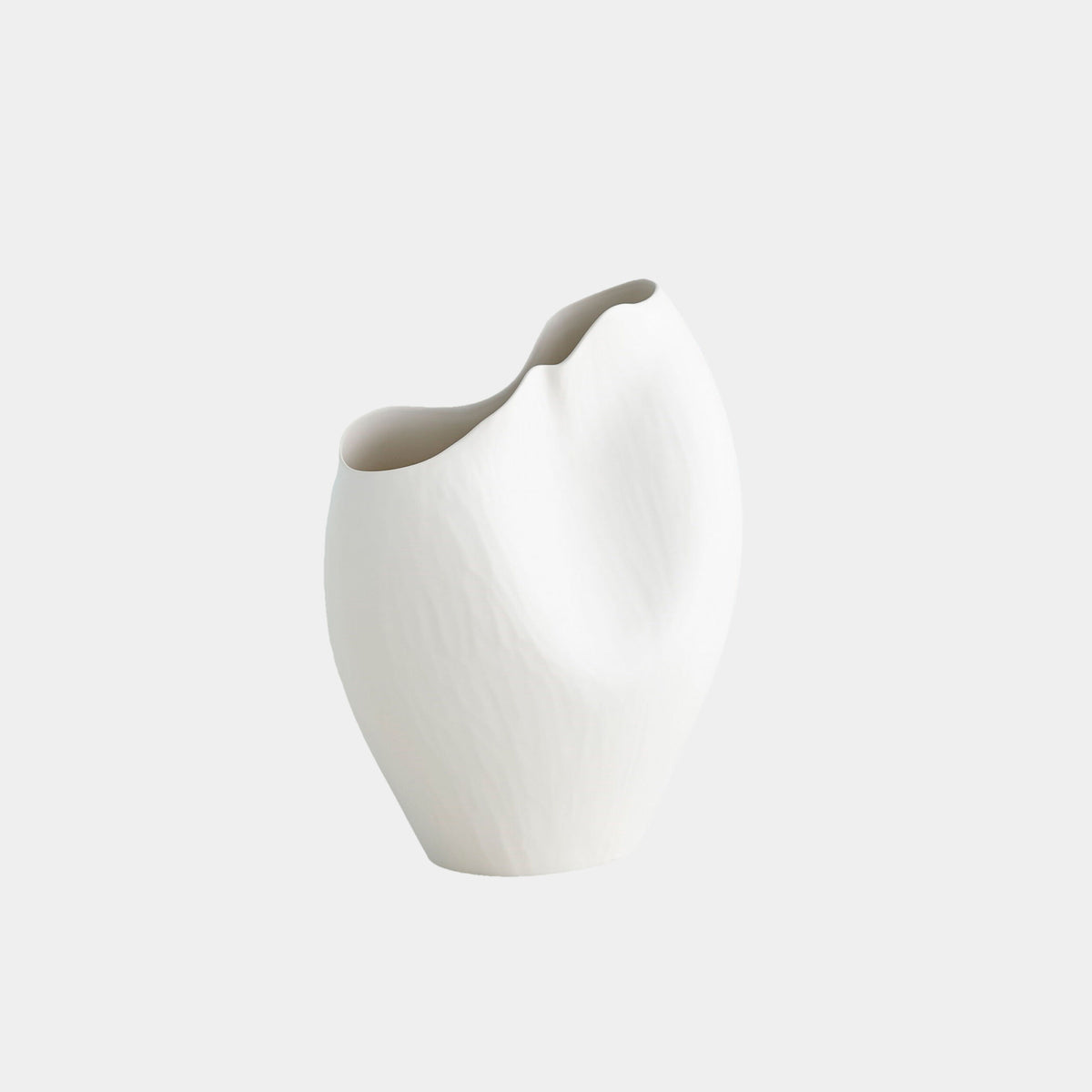 Heimdall Horn Vase-Matte White-Wide