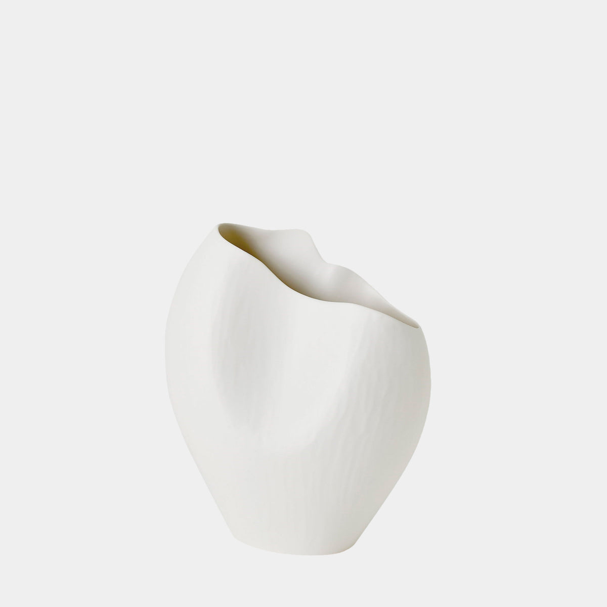 Heimdall Horn Vase-Matte White-Wide